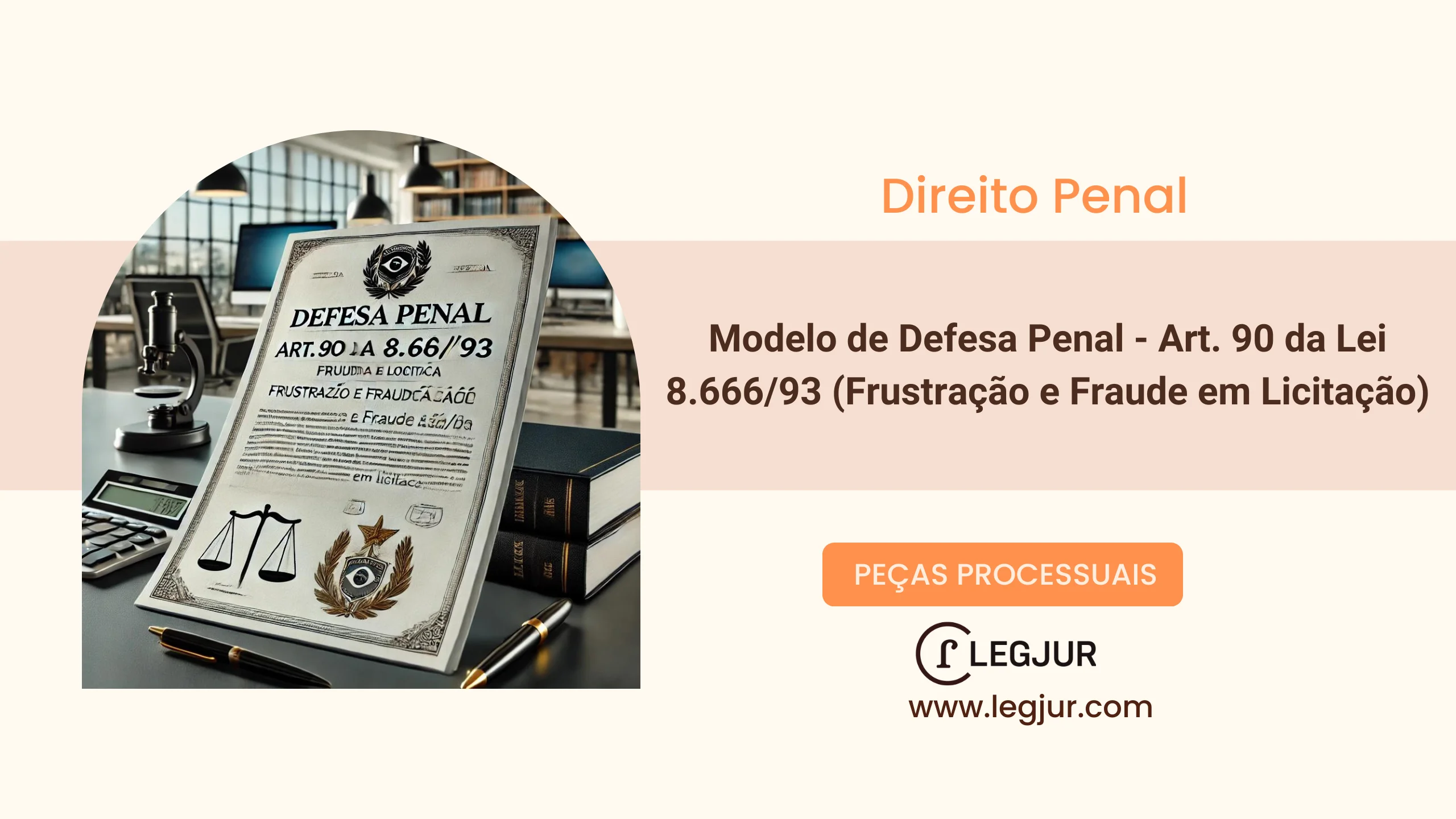 Modelo de Defesa Penal - Art. 90 da Lei 8.666/93 (Frustração e Fraude em Licitação)