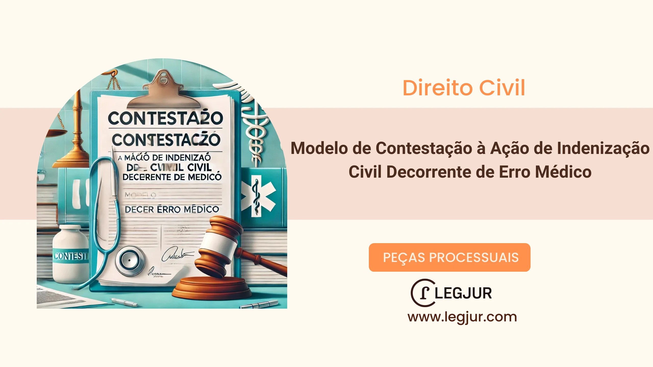 Modelo de Contestação à Ação de Indenização Civil Decorrente de Erro Médico