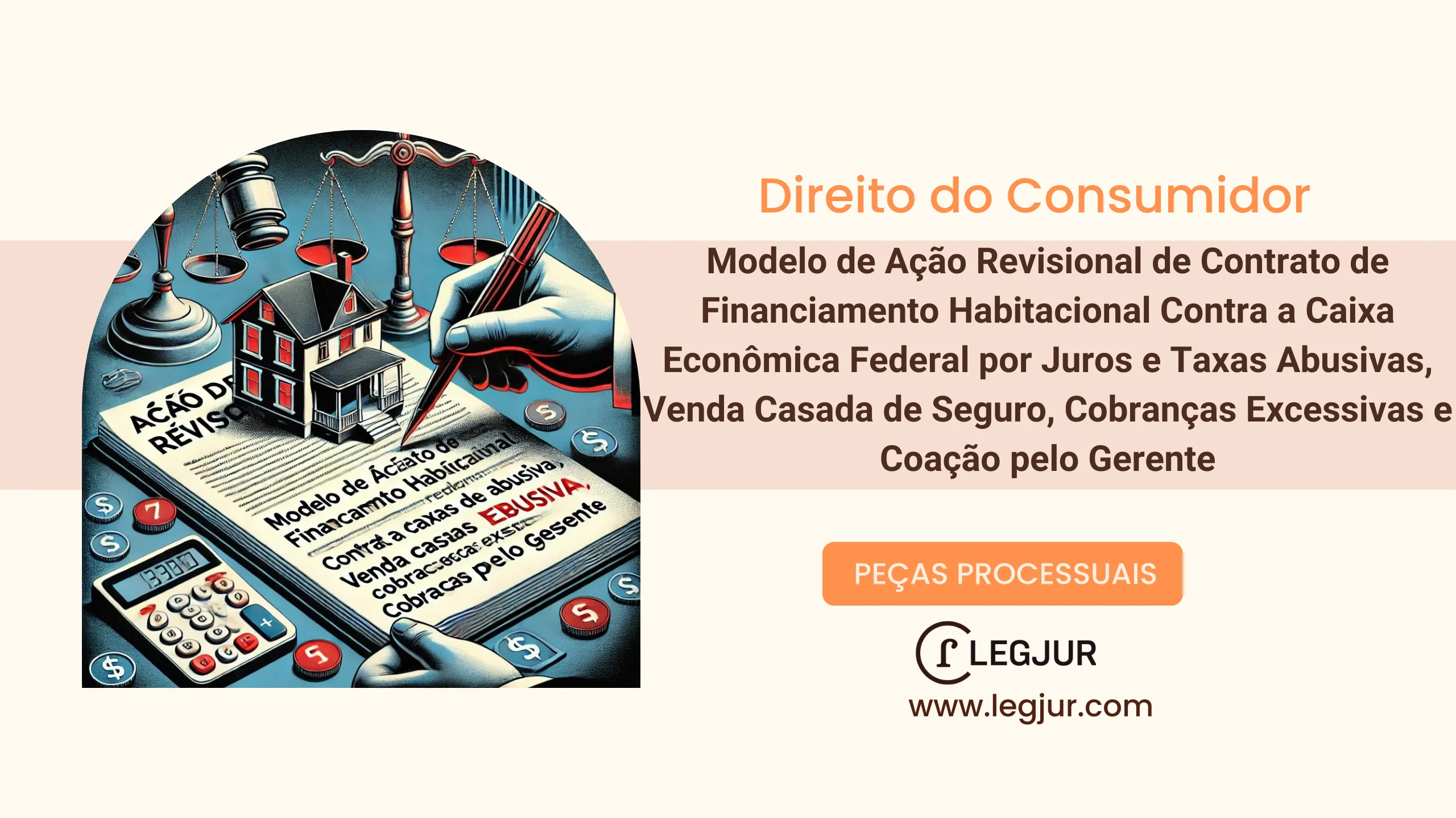 Modelo de Ação Revisional de Contrato de Financiamento Habitacional Contra a Caixa Econômica Federal por Juros e Taxas Abusivas, Venda Casada de Seguro, Cobranças Excessivas e Coação pelo Gerente