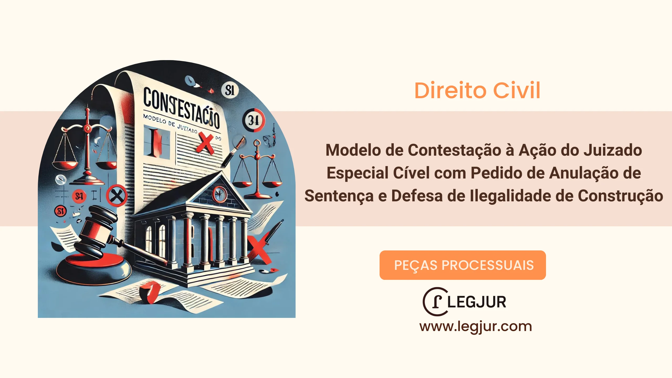 Modelo de Contestação à Ação do Juizado Especial Cível com Pedido de Anulação de Sentença e Defesa de Ilegalidade de Construção