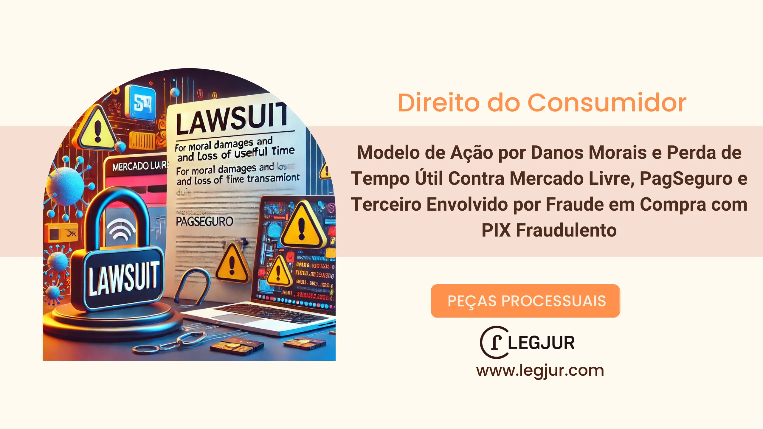 Modelo de Ação por Danos Morais e Perda de Tempo Útil Contra Mercado Livre, PagSeguro e Terceiro Envolvido por Fraude em Compra com PIX Fraudulento