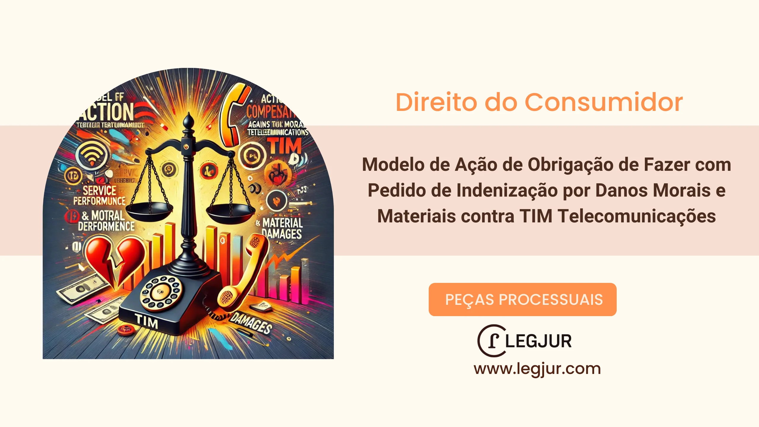 Modelo de Ação de Obrigação de Fazer com Pedido de Indenização por Danos Morais e Materiais contra TIM Telecomunicações