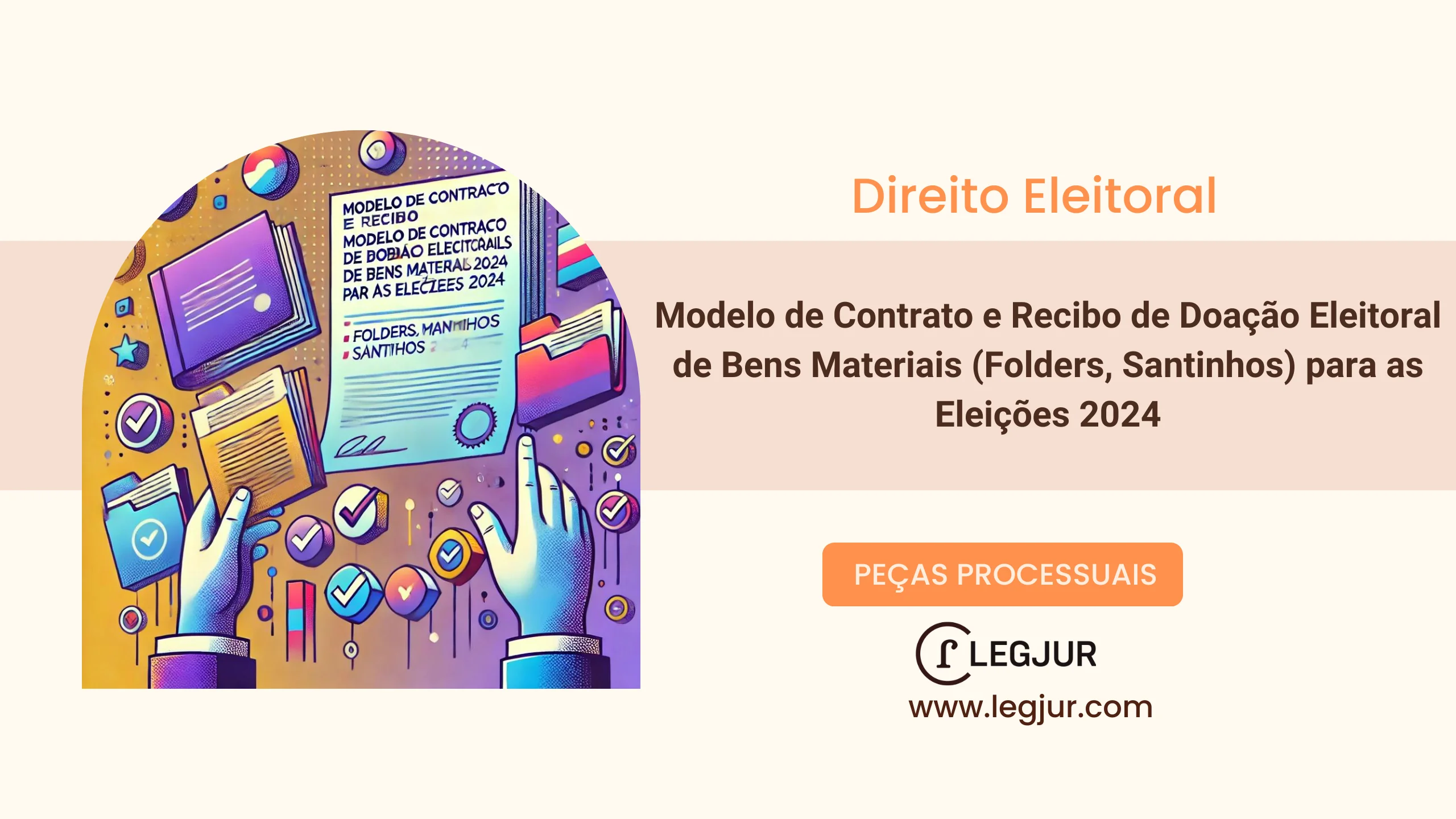 Modelo de Contrato e Recibo de Doação Eleitoral de Bens Materiais (Folders, Santinhos) para as Eleições 2024