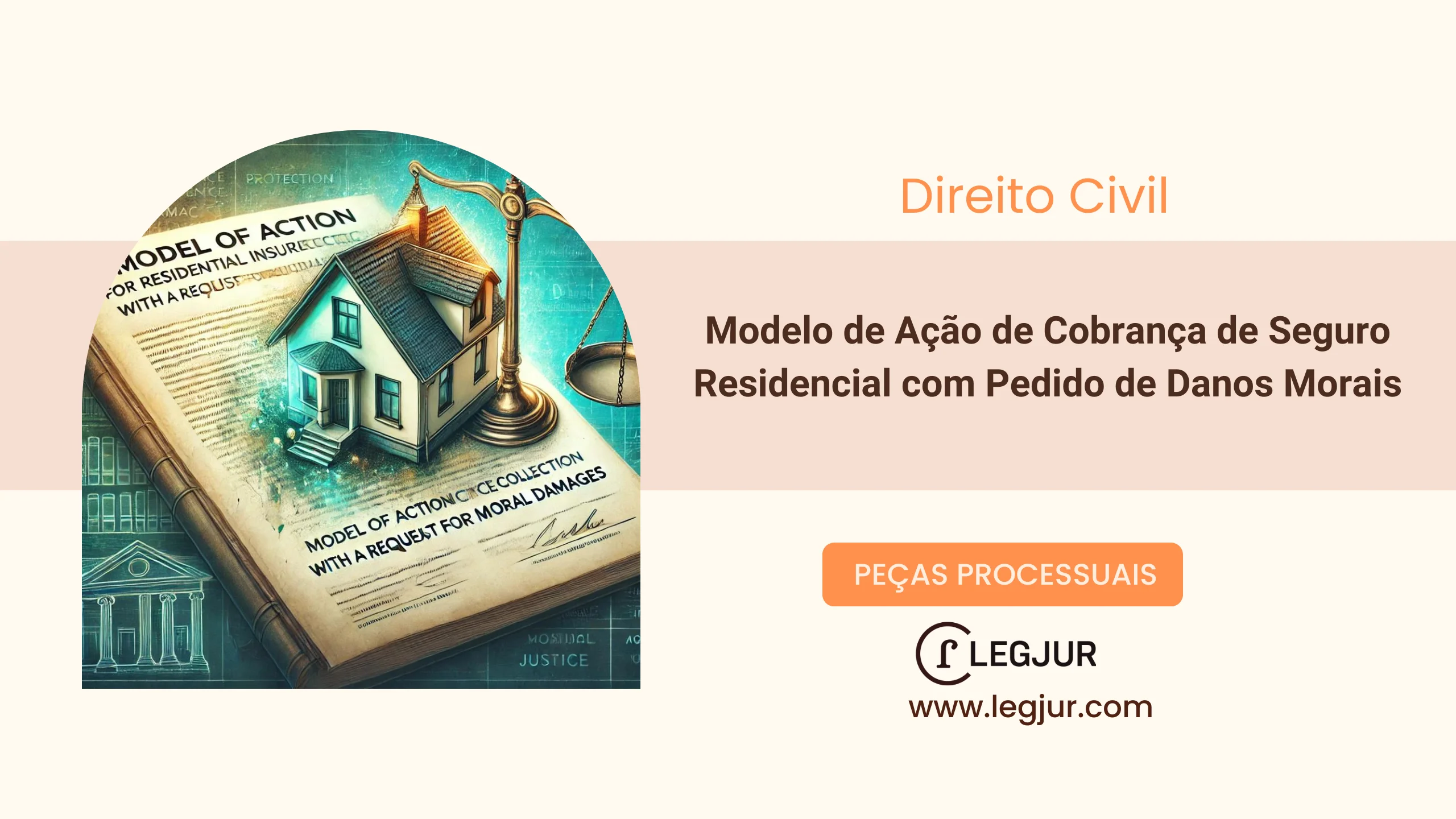 Modelo de Ação de Cobrança de Seguro Residencial com Pedido de Danos Morais