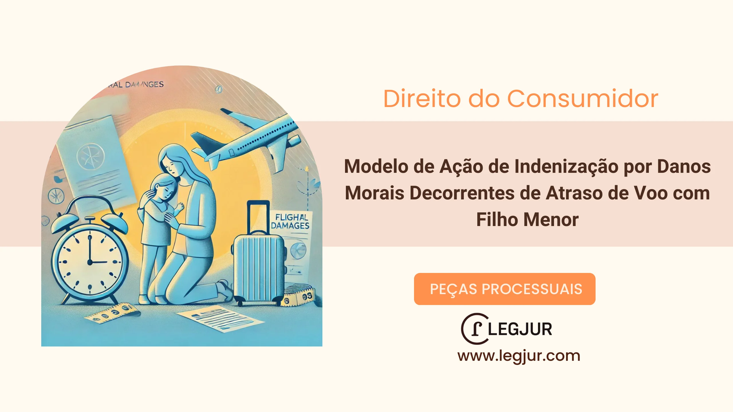 Modelo de Ação de Indenização por Danos Morais Decorrentes de Atraso de Voo com Filho Menor