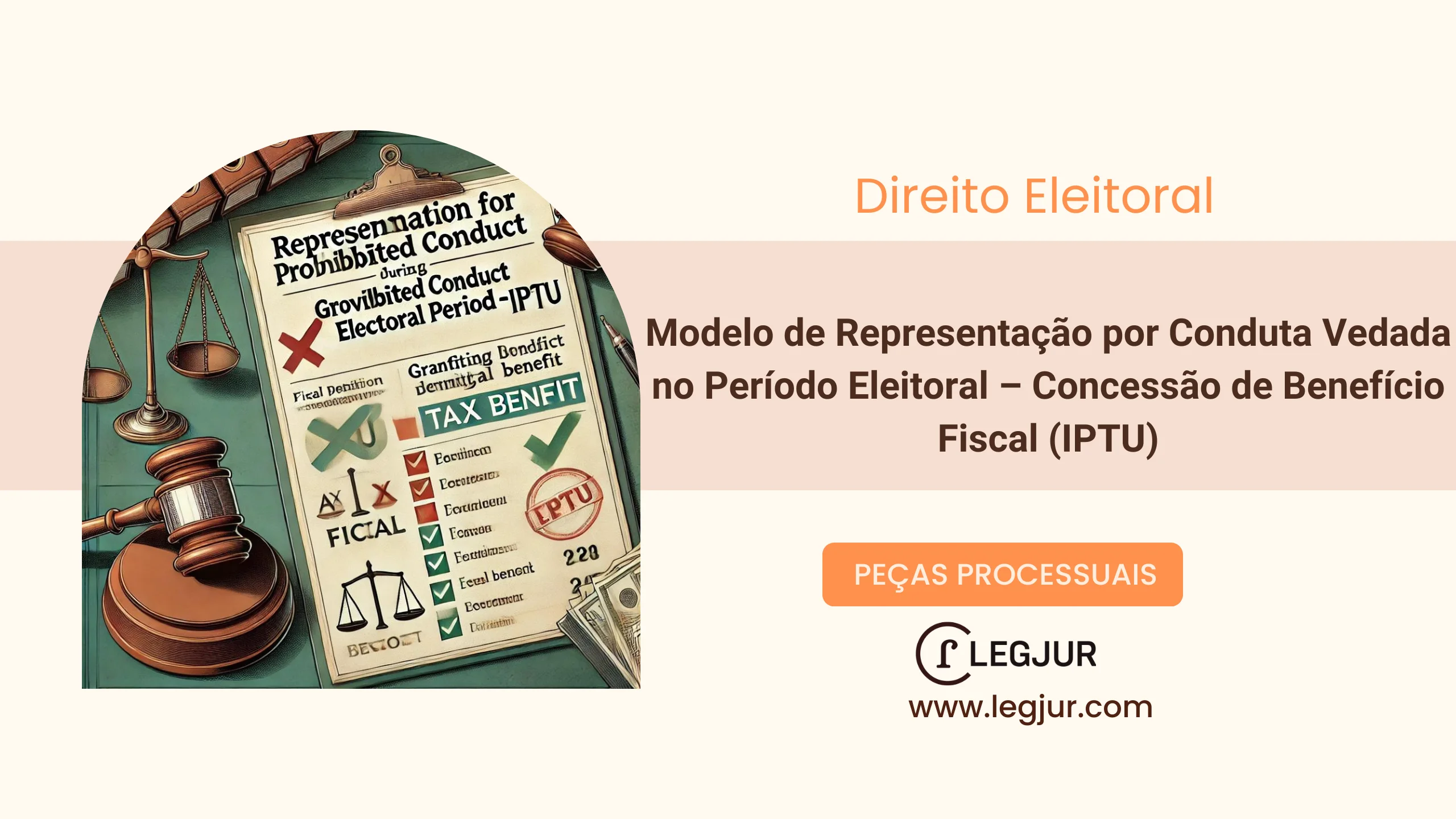 Modelo de Representação por Conduta Vedada no Período Eleitoral – Concessão de Benefício Fiscal (IPTU)