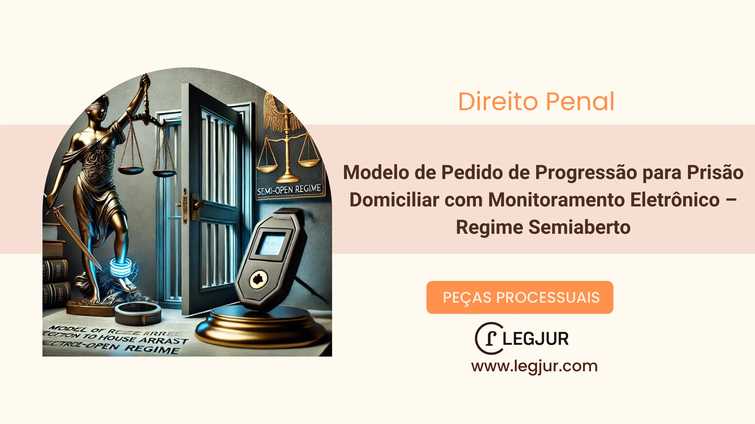 Modelo de Pedido de Progressão para Prisão Domiciliar com Monitoramento Eletrônico – Regime Semiaberto