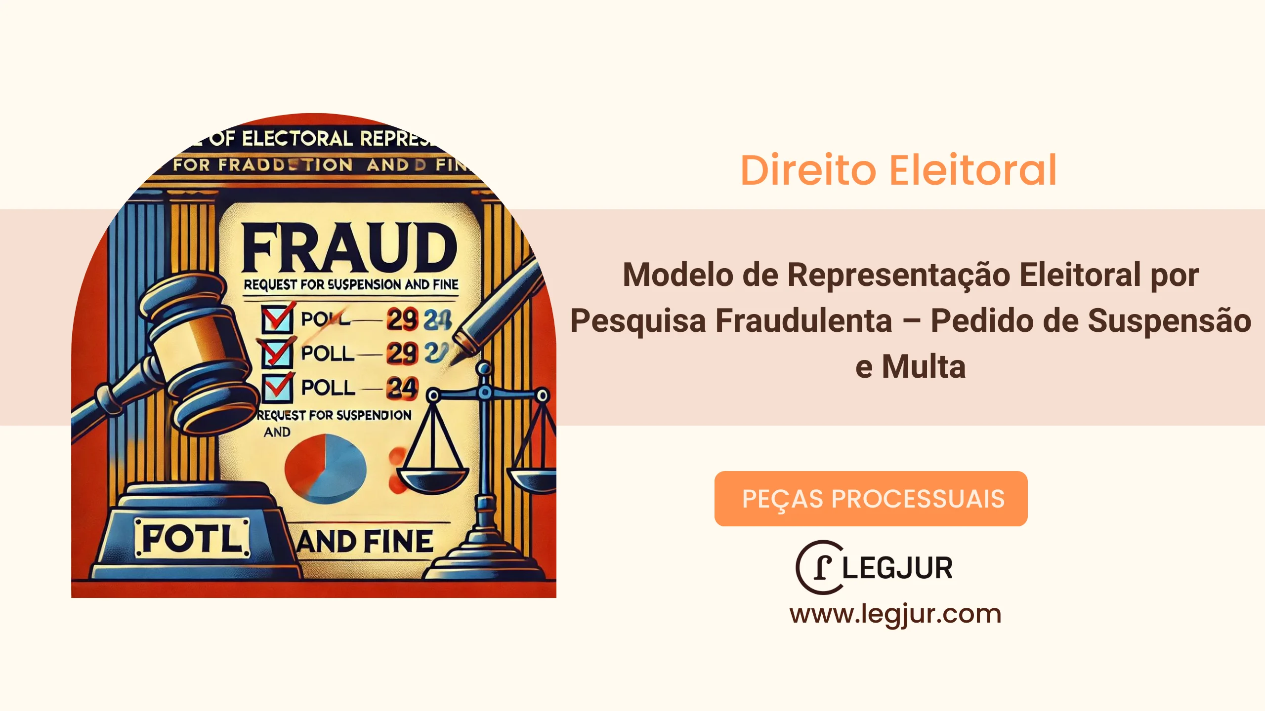 Modelo de Representação Eleitoral por Pesquisa Fraudulenta – Pedido de Suspensão e Multa