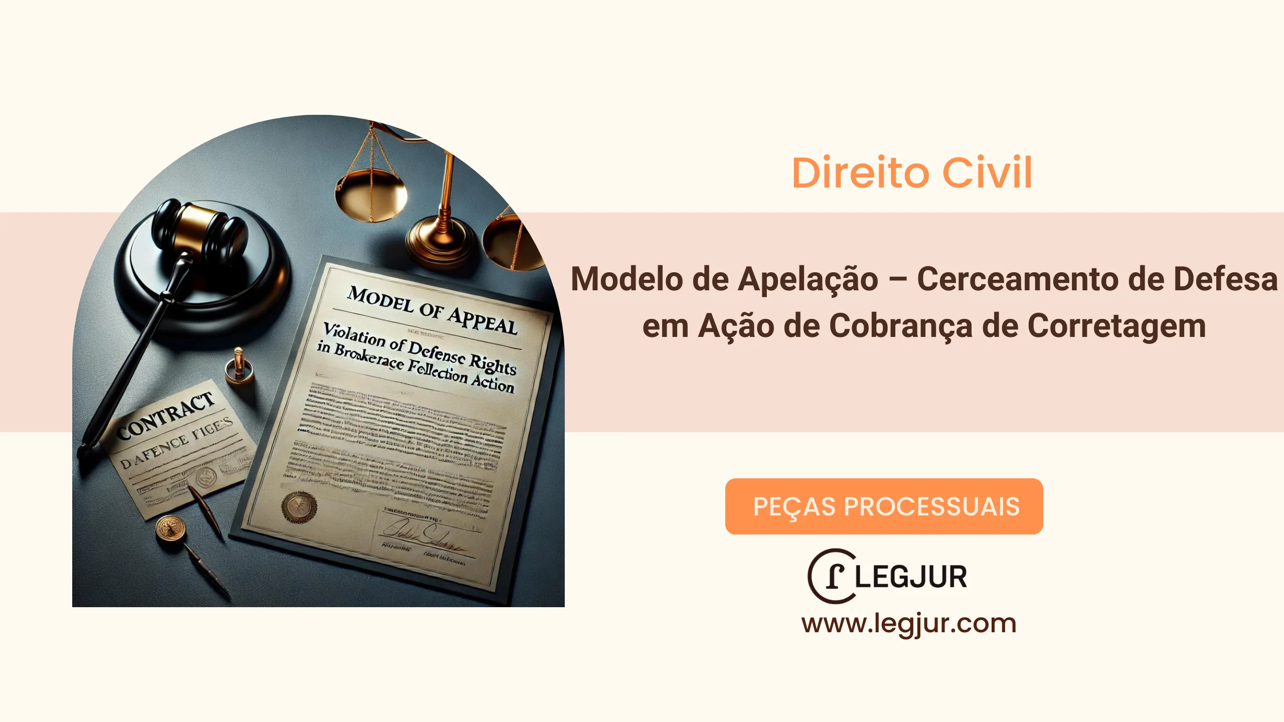 Modelo de Apelação – Cerceamento de Defesa em Ação de Cobrança de Corretagem