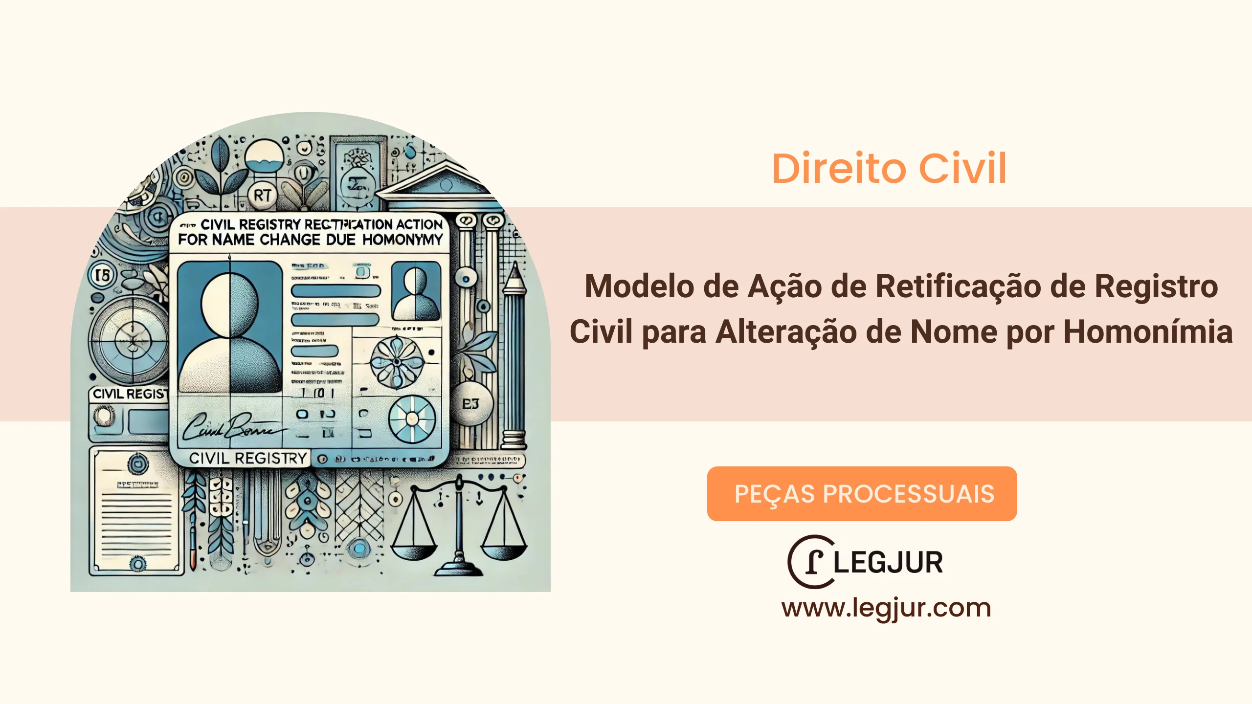 Modelo de Ação de Retificação de Registro Civil para Alteração de Nome por Homonímia