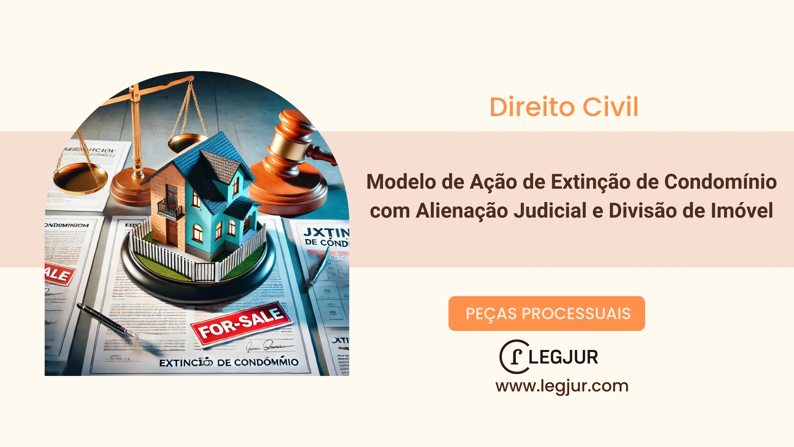 Modelo de Ação de Extinção de Condomínio com Alienação Judicial e Divisão de Imóvel