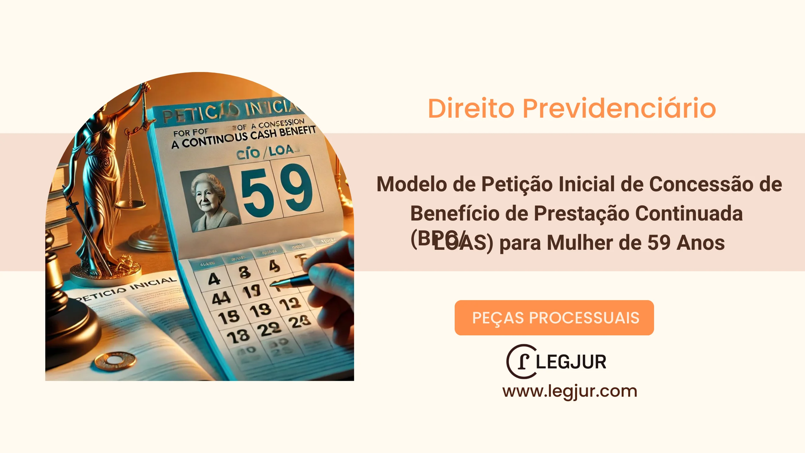 Modelo de Petição Inicial de Concessão de Benefício de Prestação Continuada (BPC/LOAS) para Mulher de 59 Anos