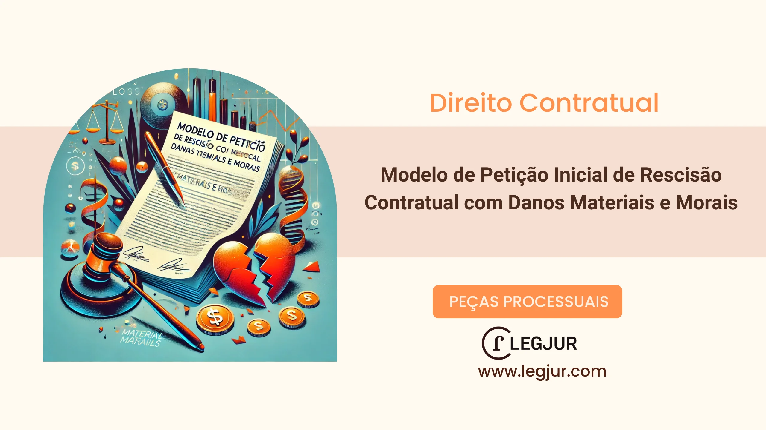 Modelo de Petição Inicial de Rescisão Contratual com Danos Materiais e Morais