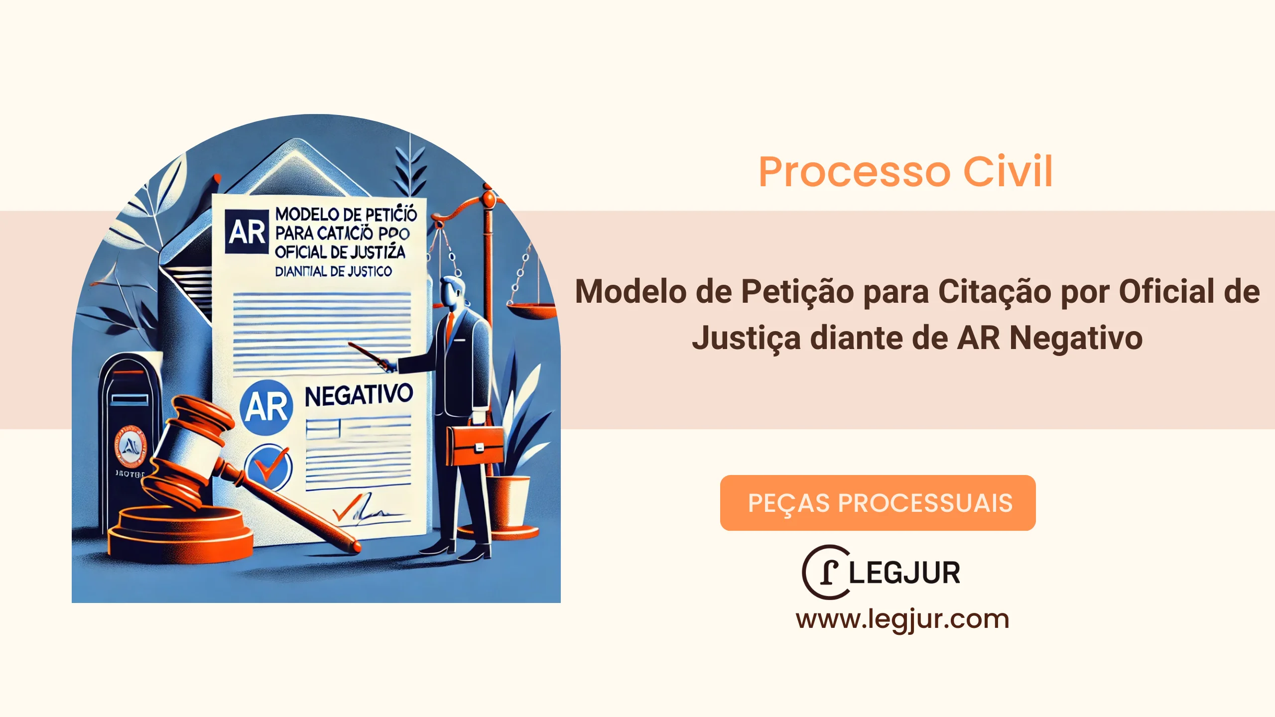 Modelo de Petição para Citação por Oficial de Justiça diante de AR Negativo