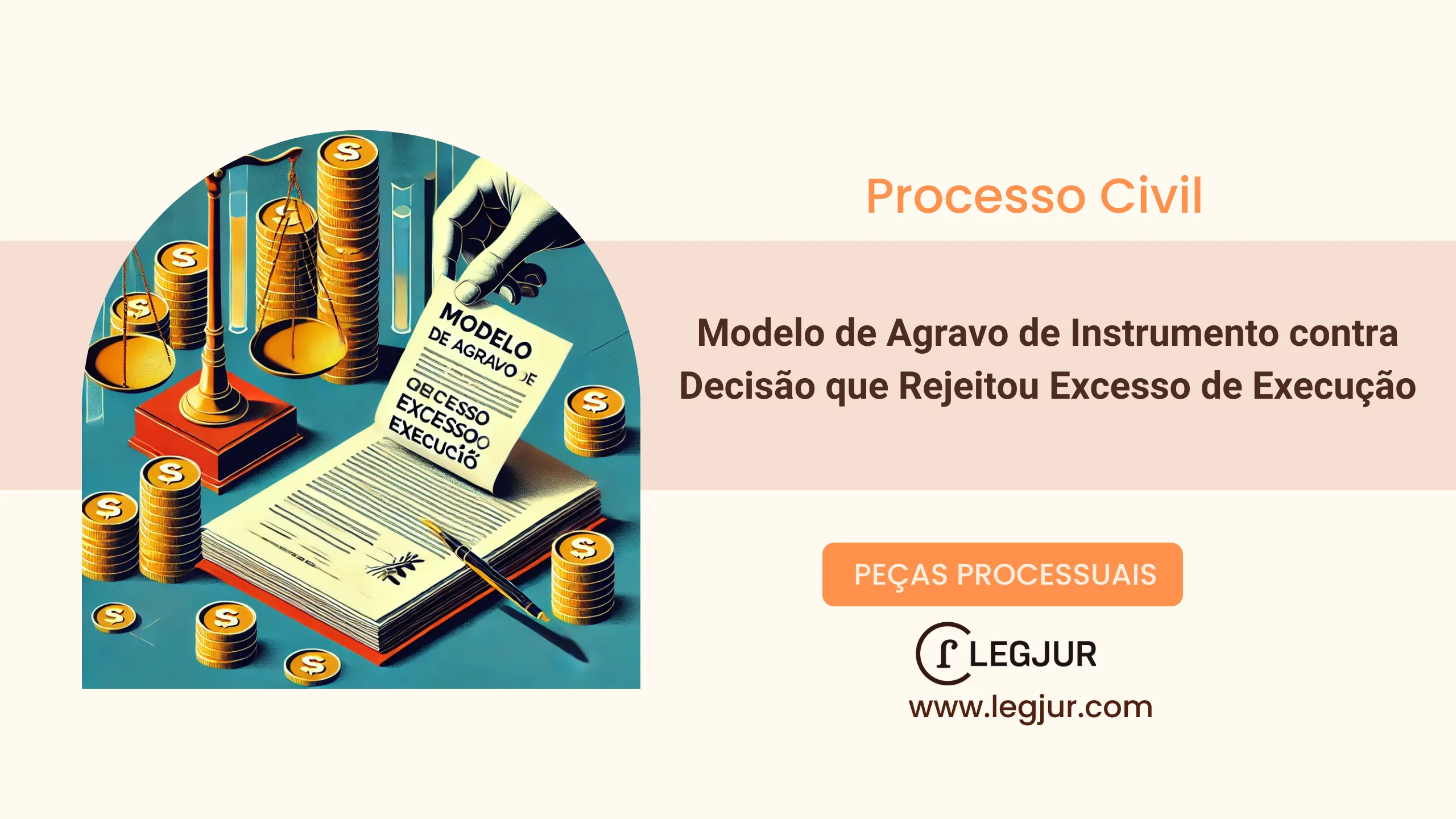 Modelo de Agravo de Instrumento contra Decisão que Rejeitou Excesso de Execução