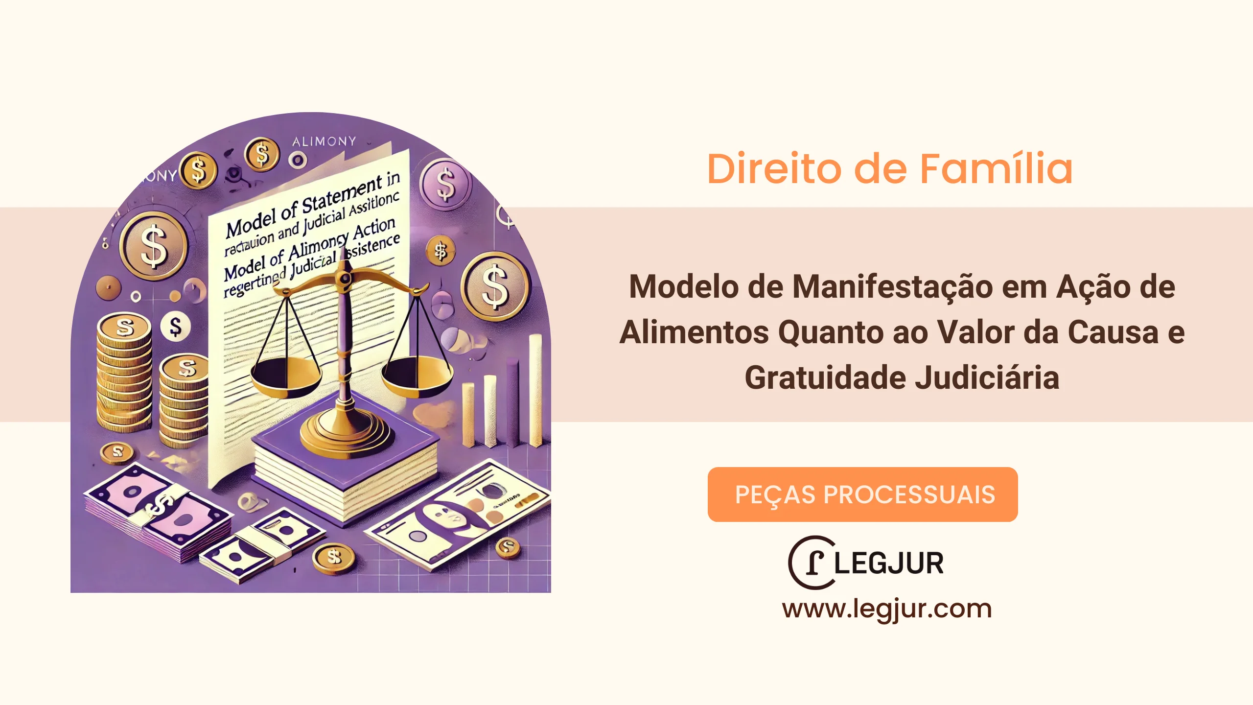 Modelo de Manifestação em Ação de Alimentos Quanto ao Valor da Causa e Gratuidade Judiciária