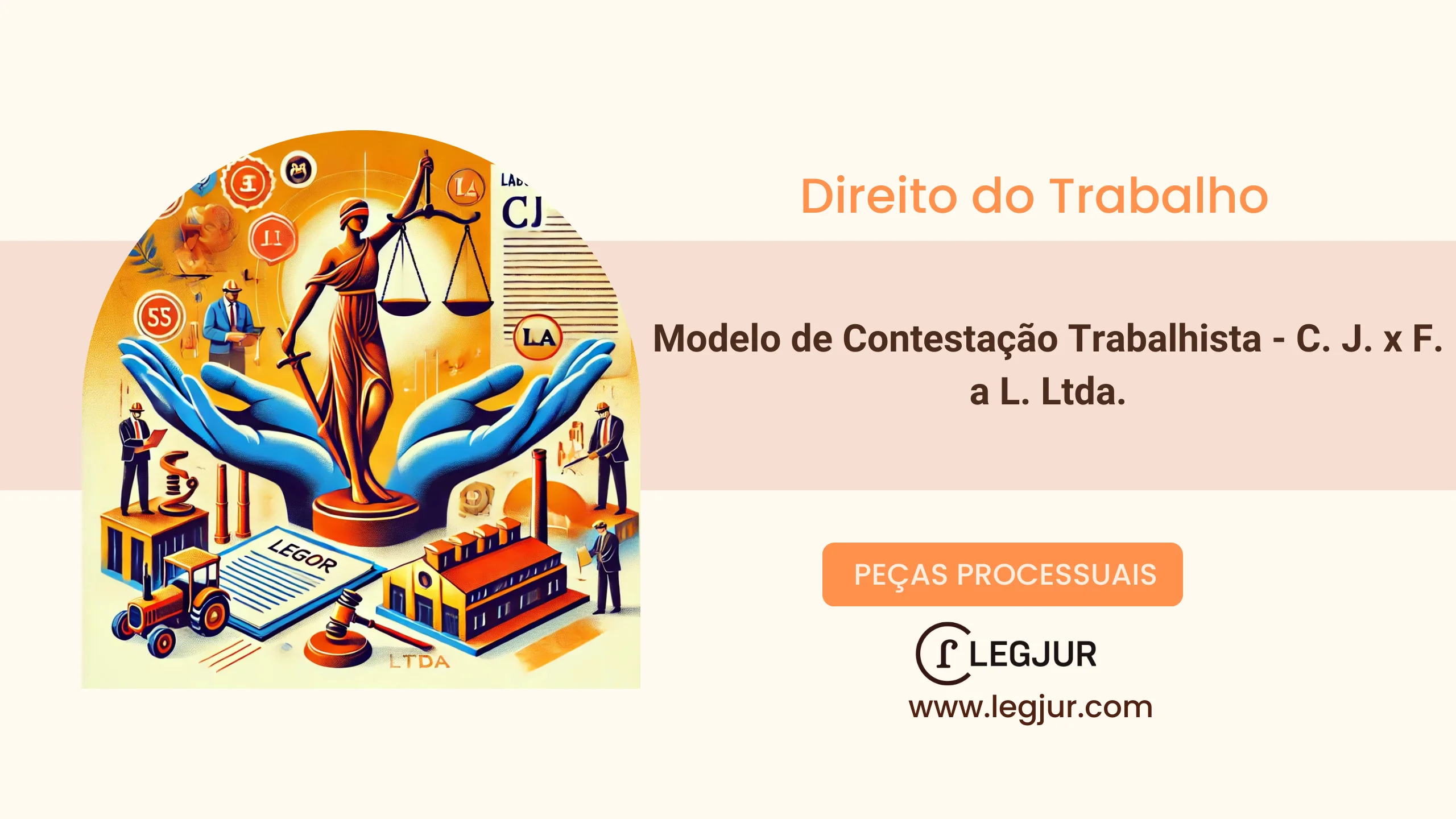 Modelo de Contestação Trabalhista - C. J. x F. a L. Ltda.