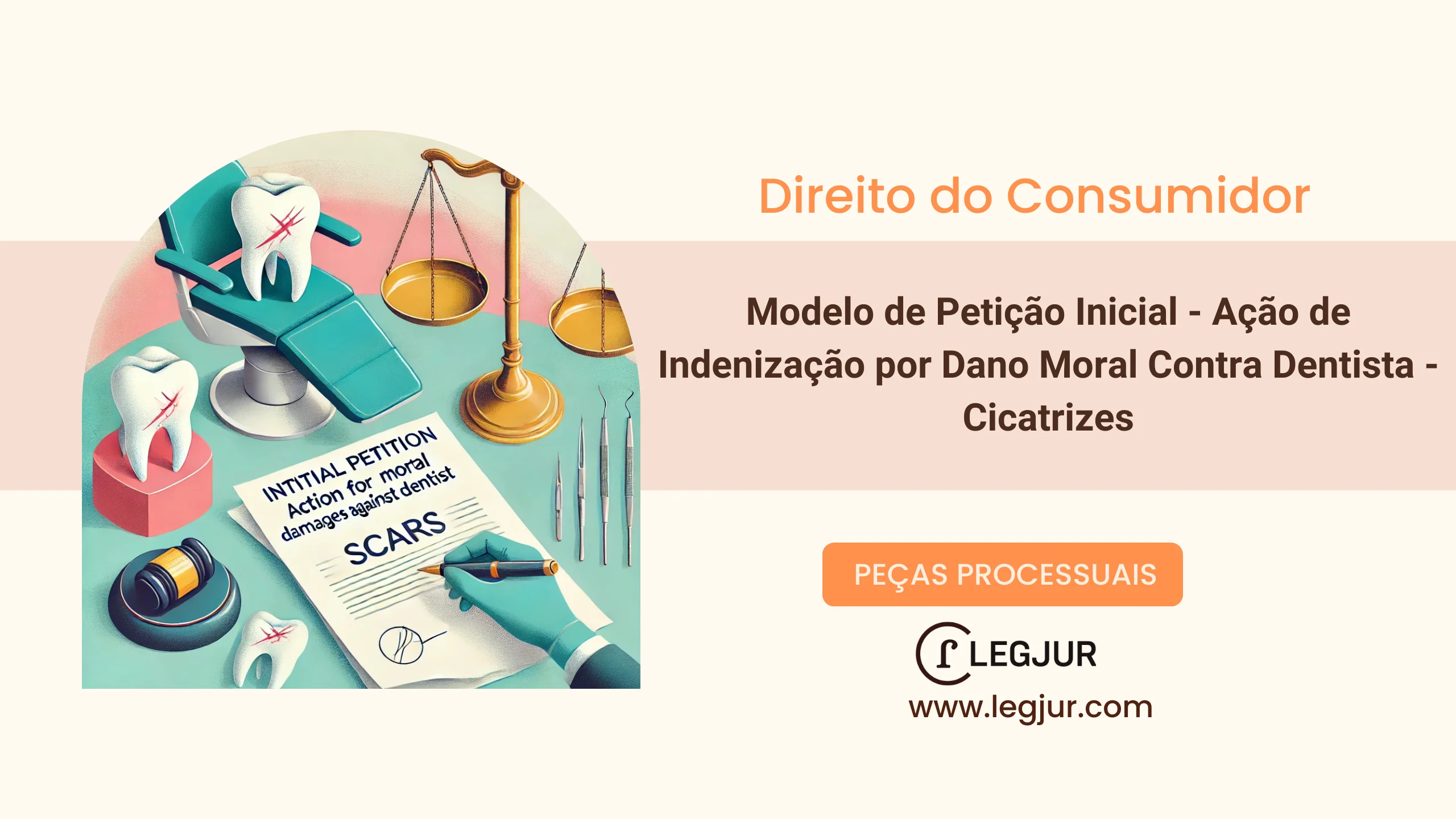 Modelo de Petição Inicial - Ação de Indenização por Dano Moral Contra Dentista - Cicatrizes