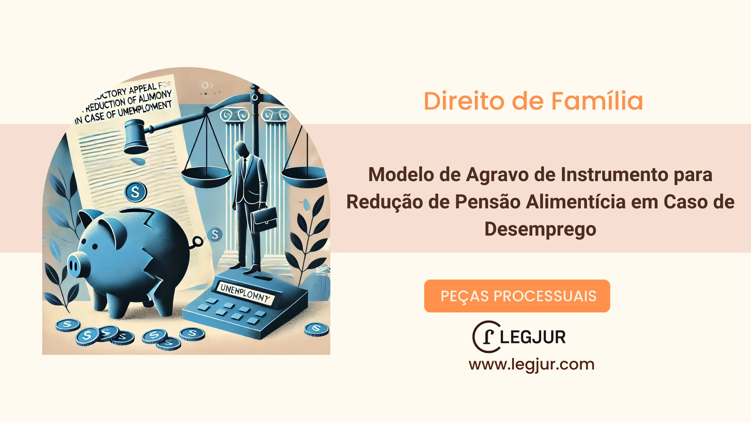 Modelo de Agravo de Instrumento para Redução de Pensão Alimentícia em Caso de Desemprego