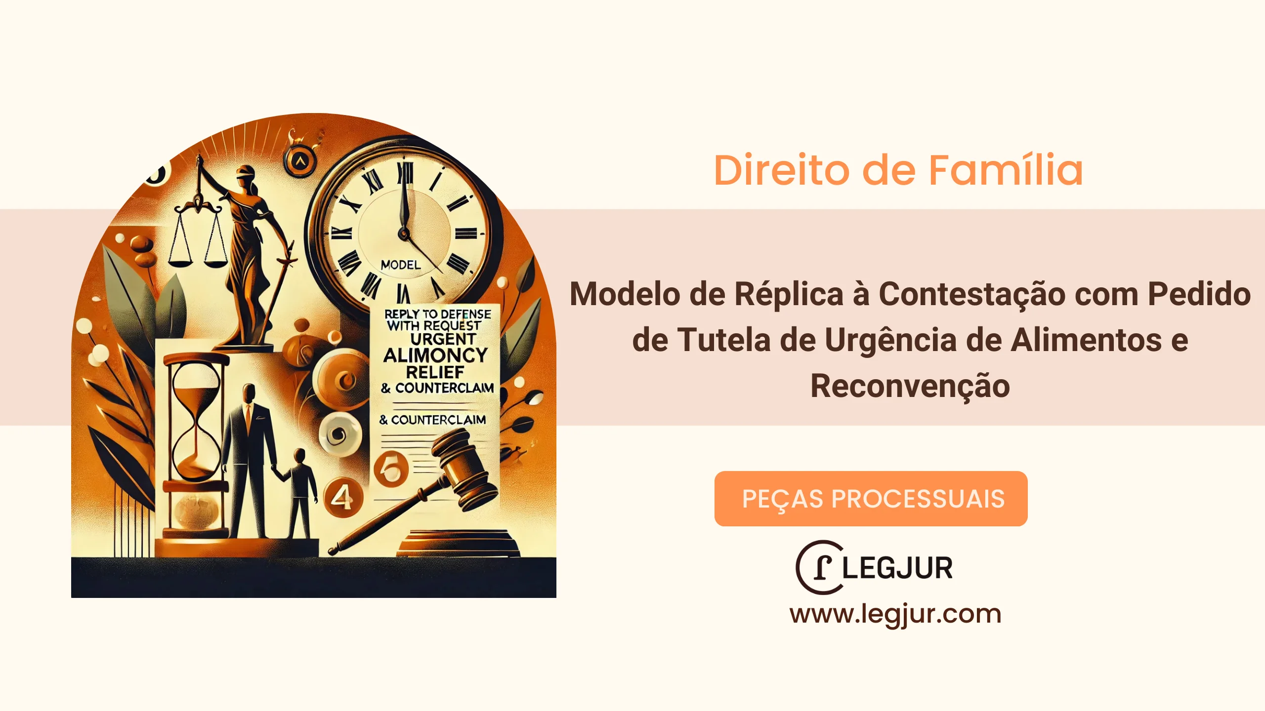 Modelo de Réplica à Contestação com Pedido de Tutela de Urgência de Alimentos e Reconvenção