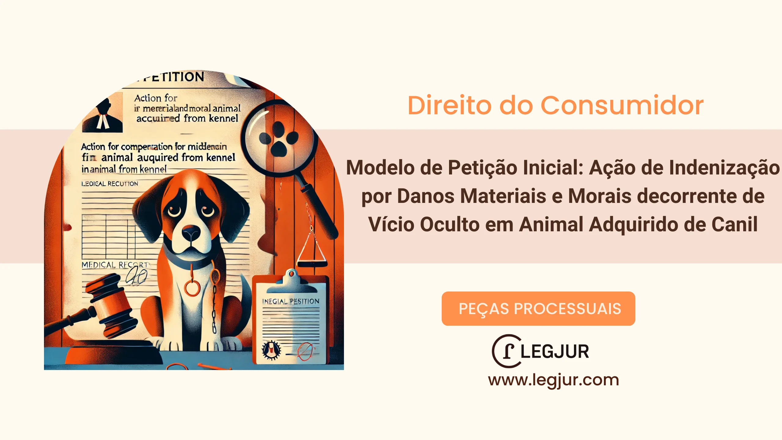 Modelo de Petição Inicial: Ação de Indenização por Danos Materiais e Morais decorrente de Vício Oculto em Animal Adquirido de Canil