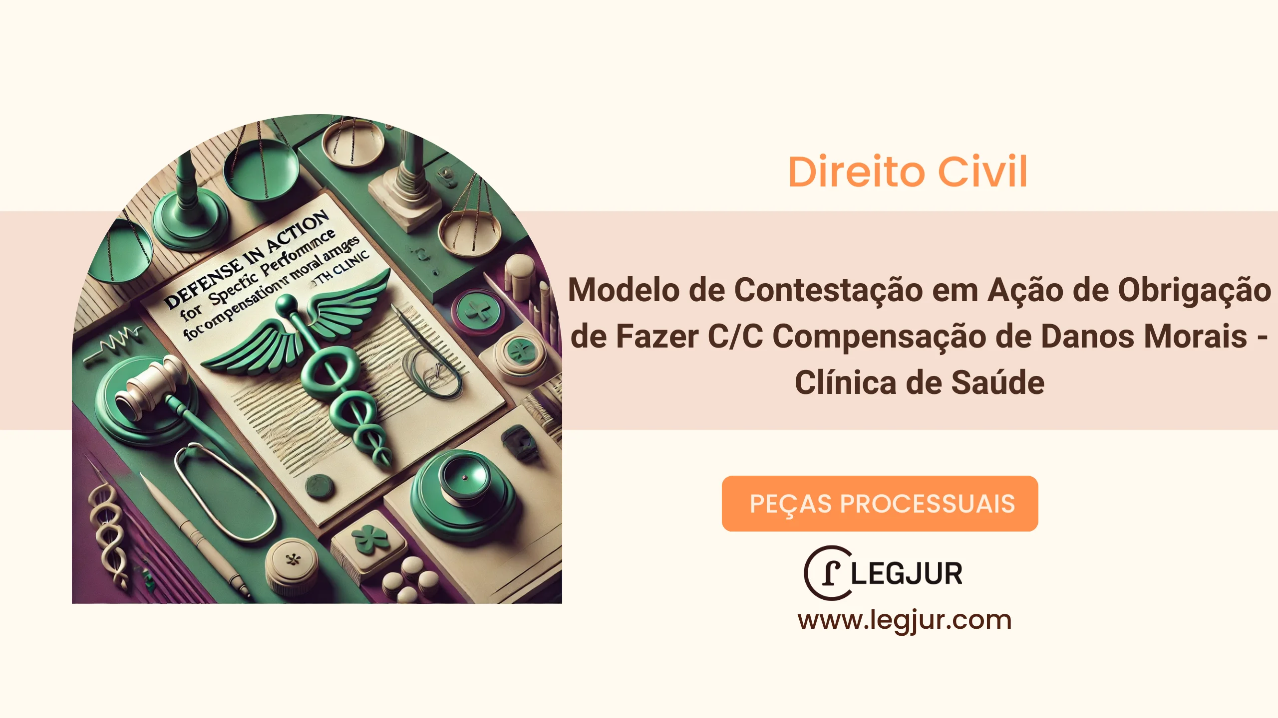 Modelo de Contestação em Ação de Obrigação de Fazer C/C Compensação de Danos Morais - Clínica de Saúde