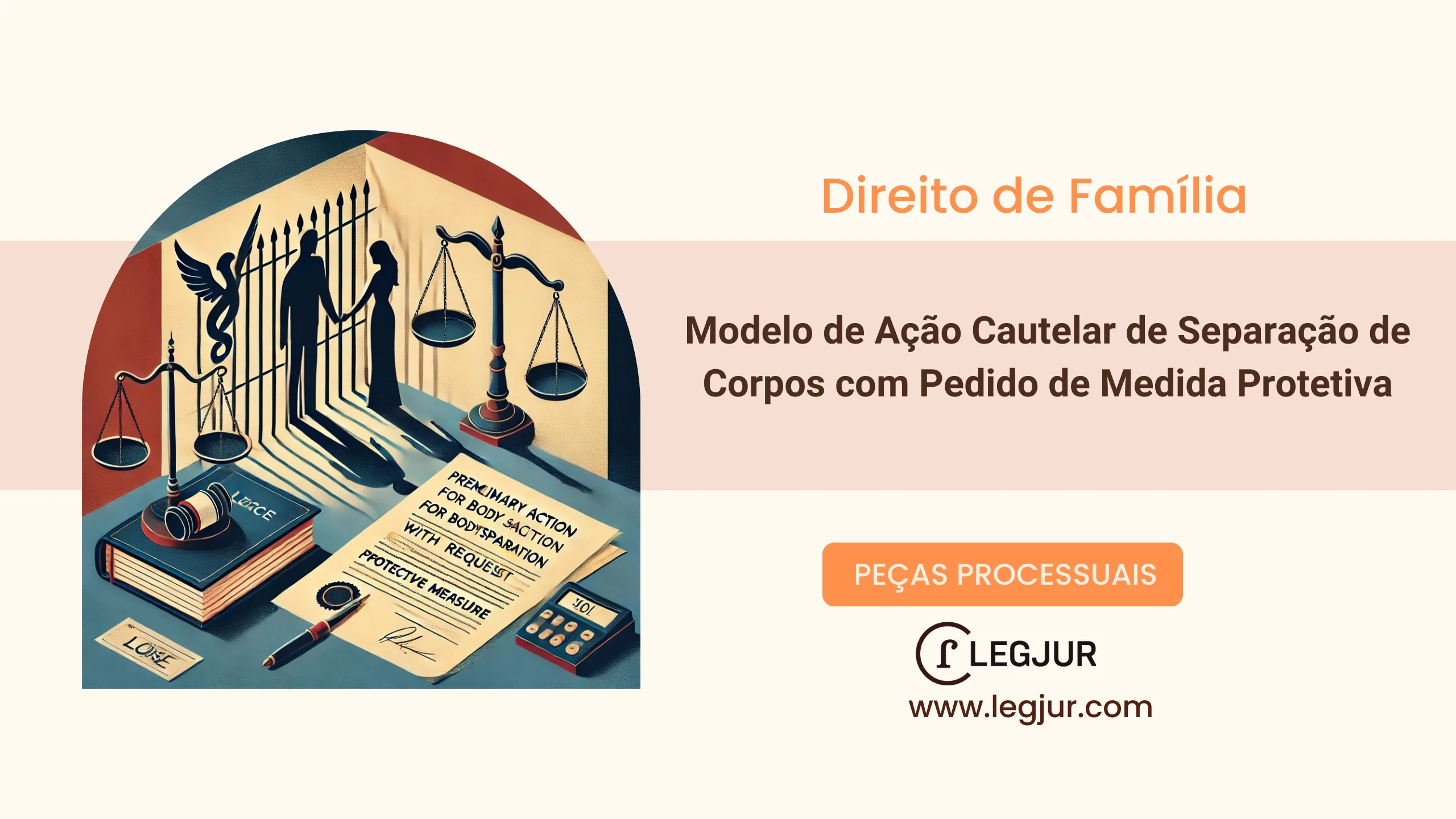 Modelo de Ação Cautelar de Separação de Corpos com Pedido de Medida Protetiva