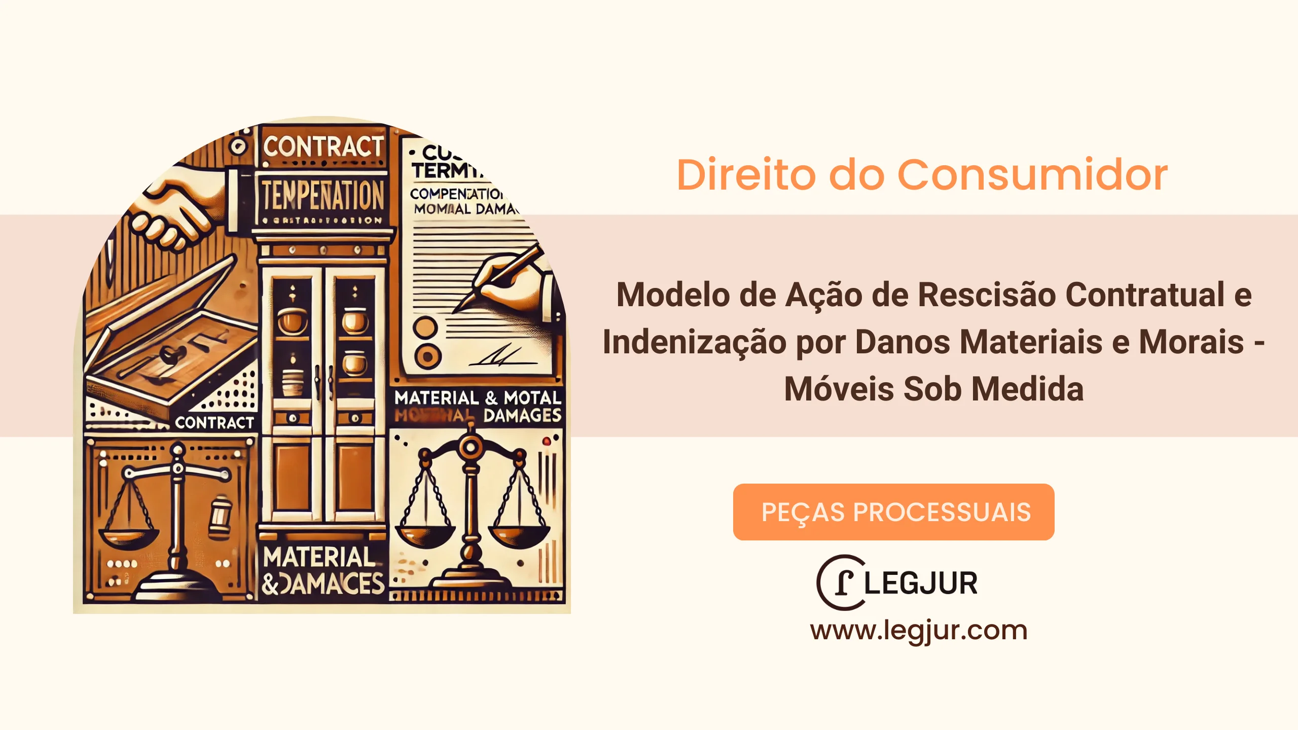 Modelo de Ação de Rescisão Contratual e Indenização por Danos Materiais e Morais - Móveis Sob Medida