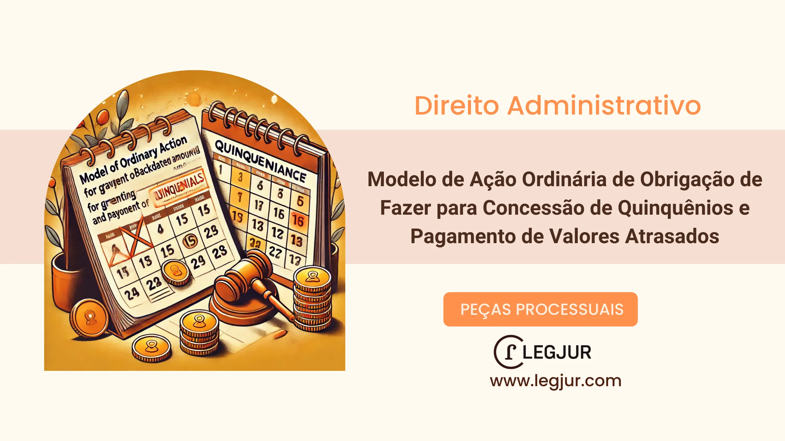 Modelo de Ação Ordinária de Obrigação de Fazer para Concessão de Quinquênios e Pagamento de Valores Atrasados