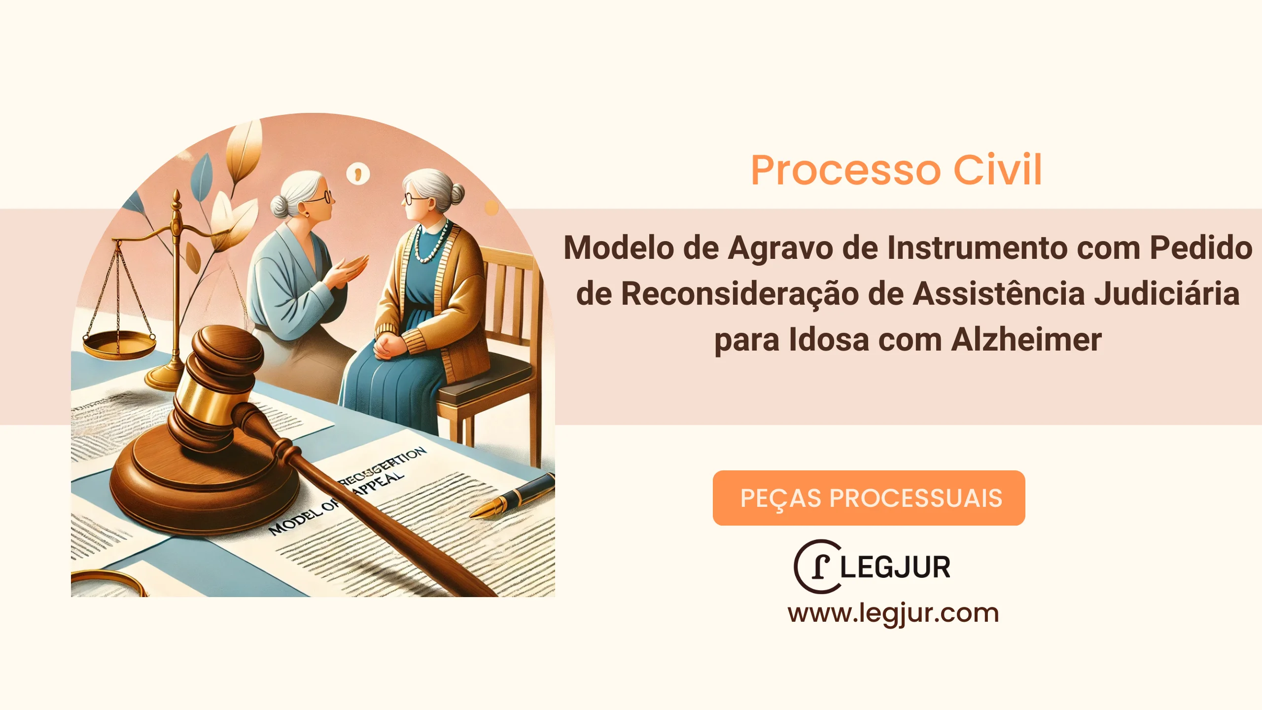 Modelo de Agravo de Instrumento com Pedido de Reconsideração de Assistência Judiciária para Idosa com Alzheimer