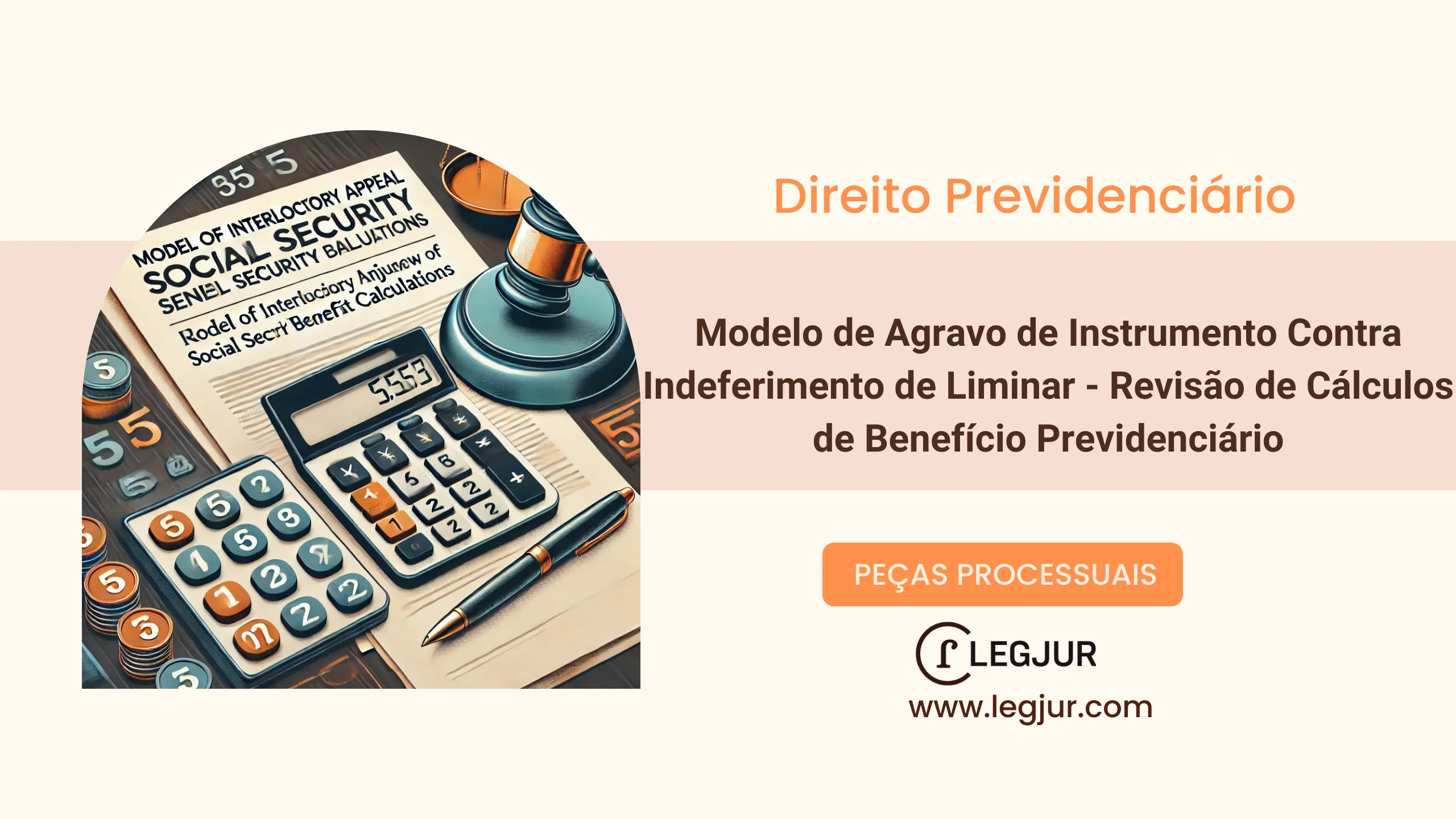 Modelo de Agravo de Instrumento Contra Indeferimento de Liminar - Revisão de Cálculos de Benefício Previdenciário