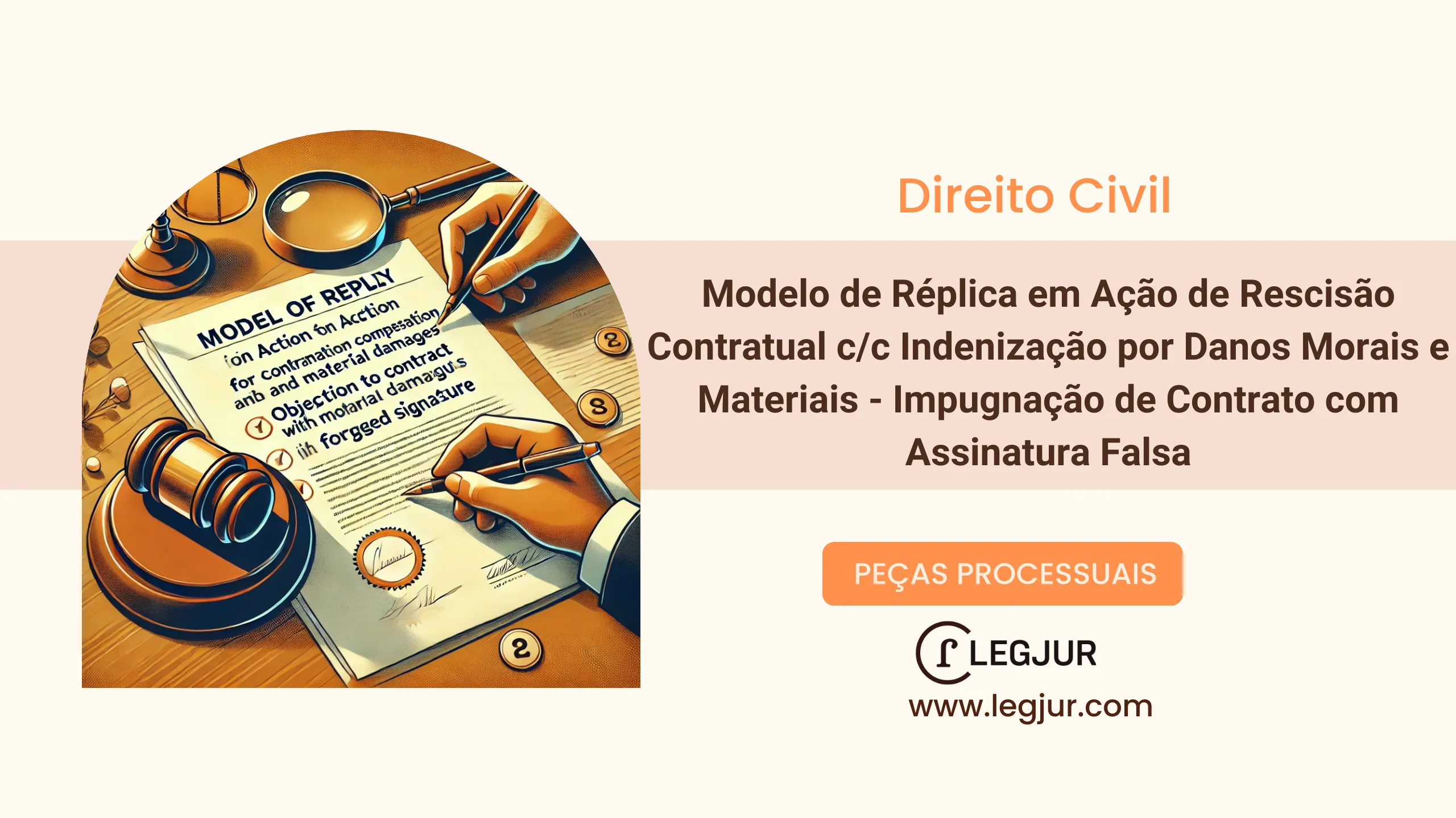 Modelo de Réplica em Ação de Rescisão Contratual c/c Indenização por Danos Morais e Materiais - Impugnação de Contrato com Assinatura Falsa