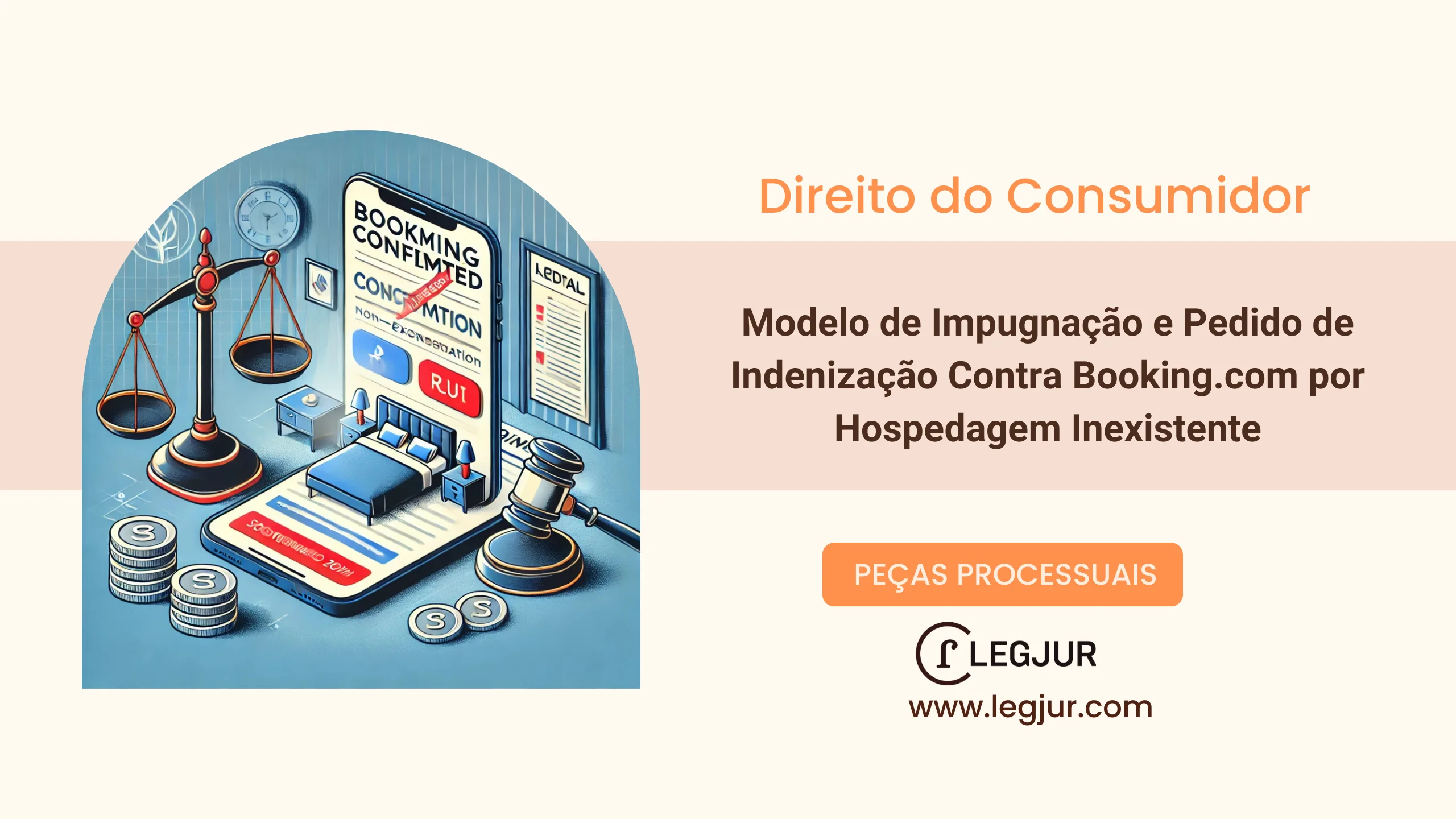 Modelo de Impugnação e Pedido de Indenização Contra Booking.com por Hospedagem Inexistente