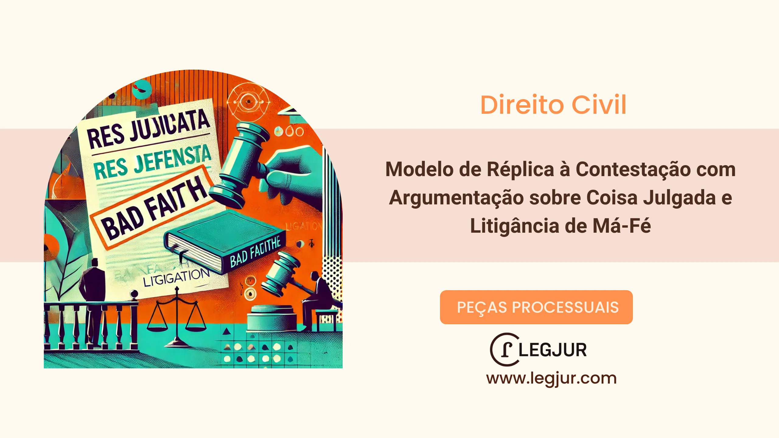 Modelo de Réplica à Contestação com Argumentação sobre Coisa Julgada e Litigância de Má-Fé