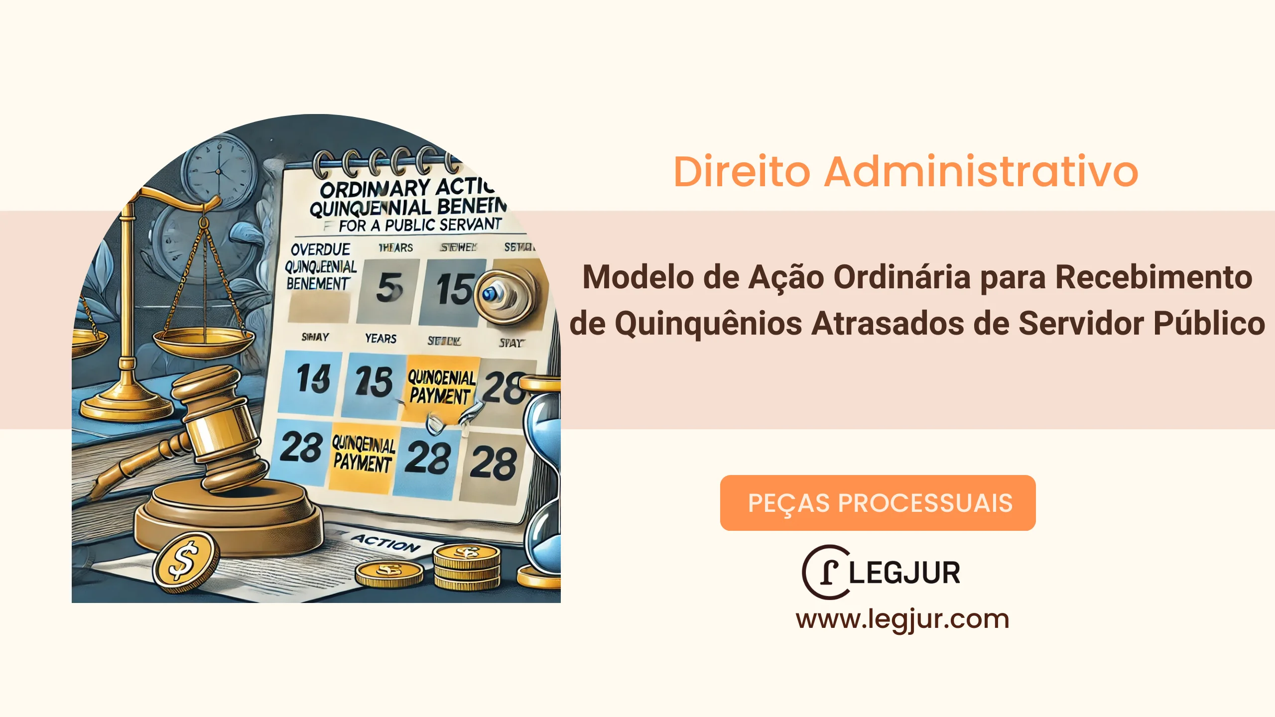 Modelo de Ação Ordinária para Recebimento de Quinquênios Atrasados de Servidor Público