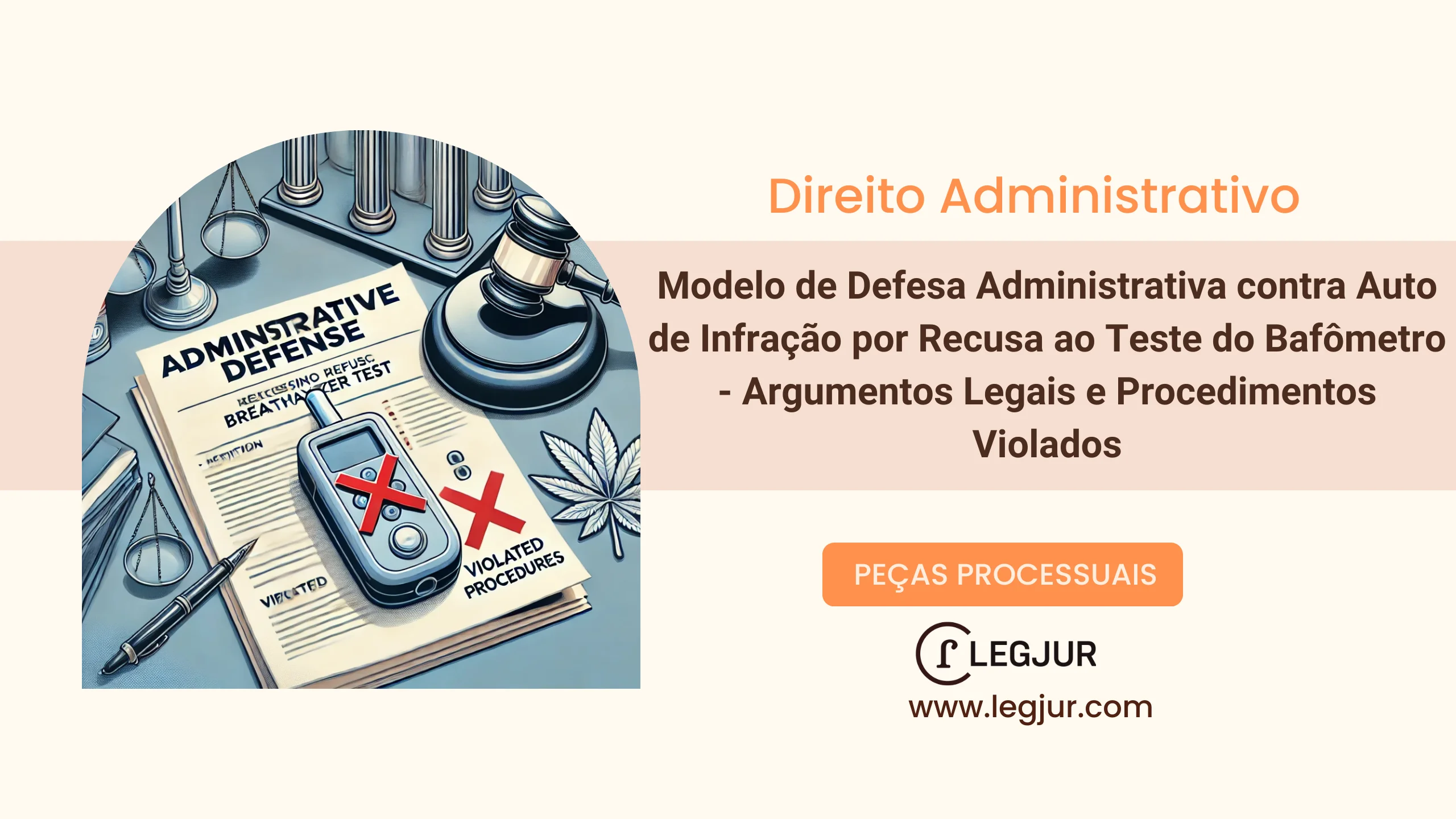 Modelo de Defesa Administrativa contra Auto de Infração por Recusa ao Teste do Bafômetro - Argumentos Legais e Procedimentos Violados