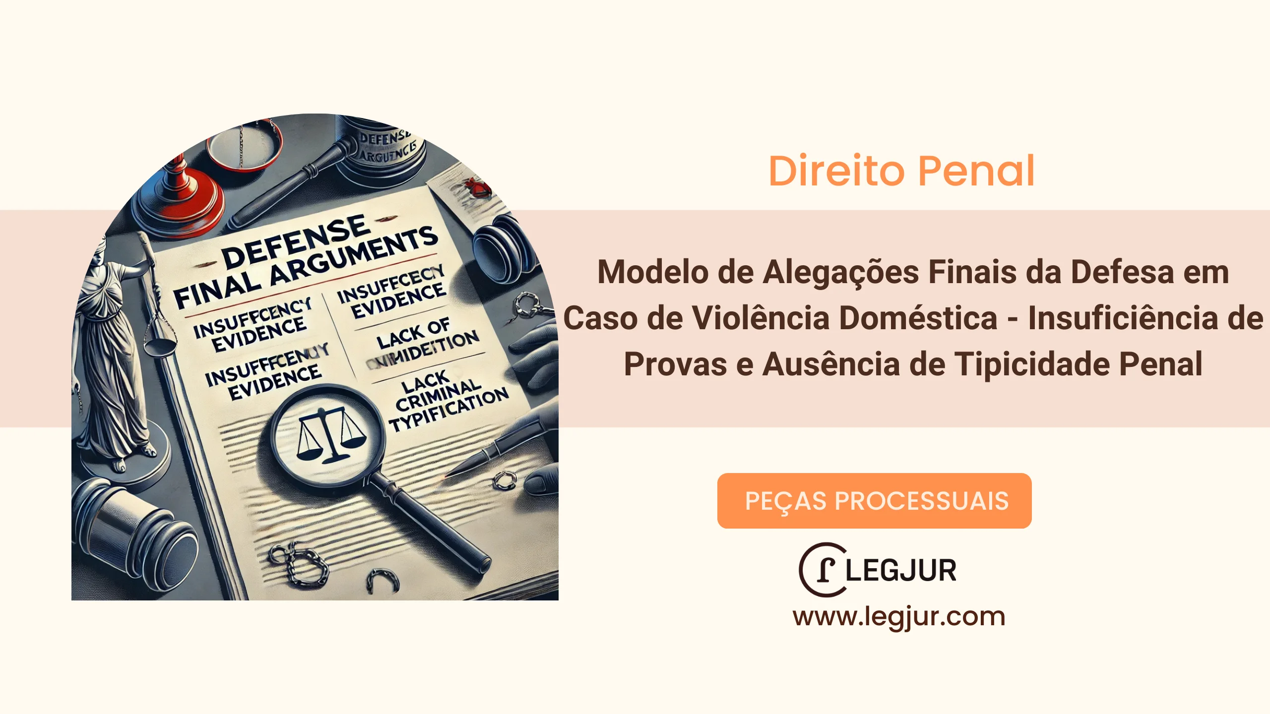 Modelo de Alegações Finais da Defesa em Caso de Violência Doméstica - Insuficiência de Provas e Ausência de Tipicidade Penal