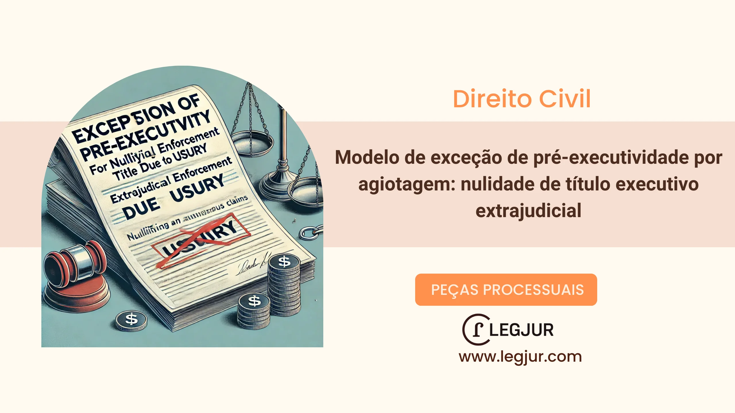 Modelo de exceção de pré-executividade por agiotagem: nulidade de título executivo extrajudicial