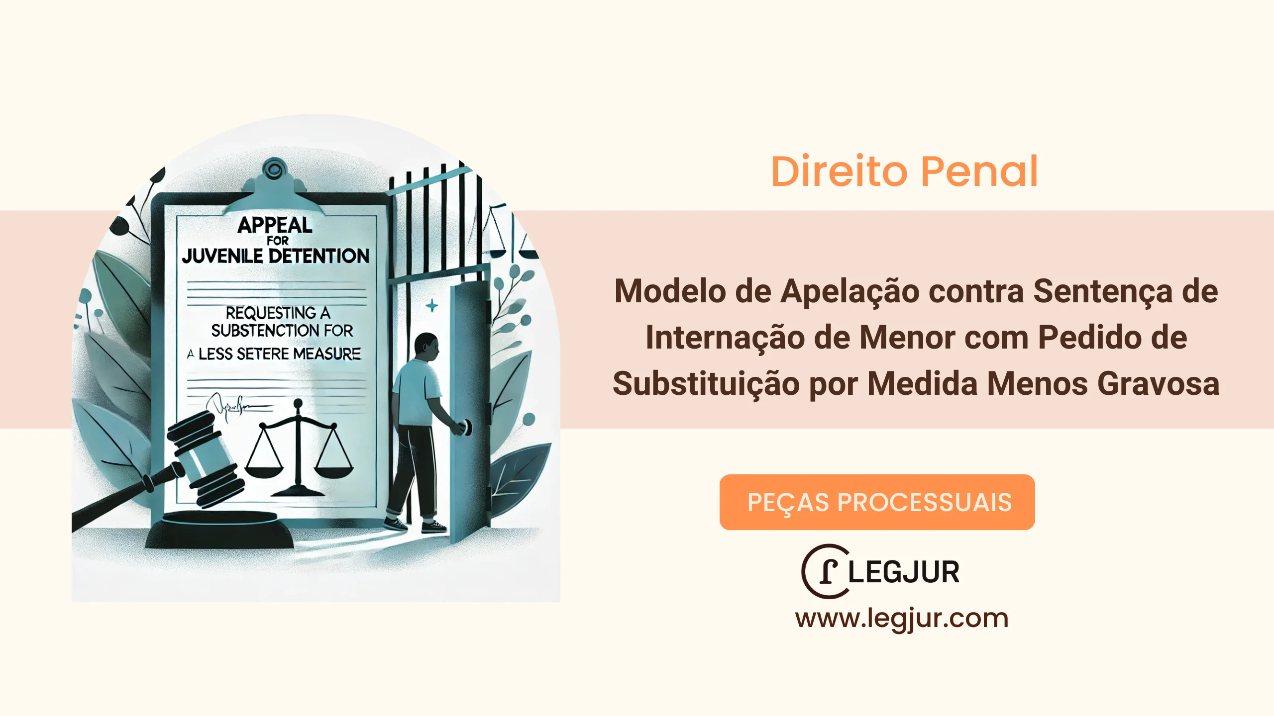 Modelo de Apelação contra Sentença de Internação de Menor com Pedido de Substituição por Medida Menos Gravosa