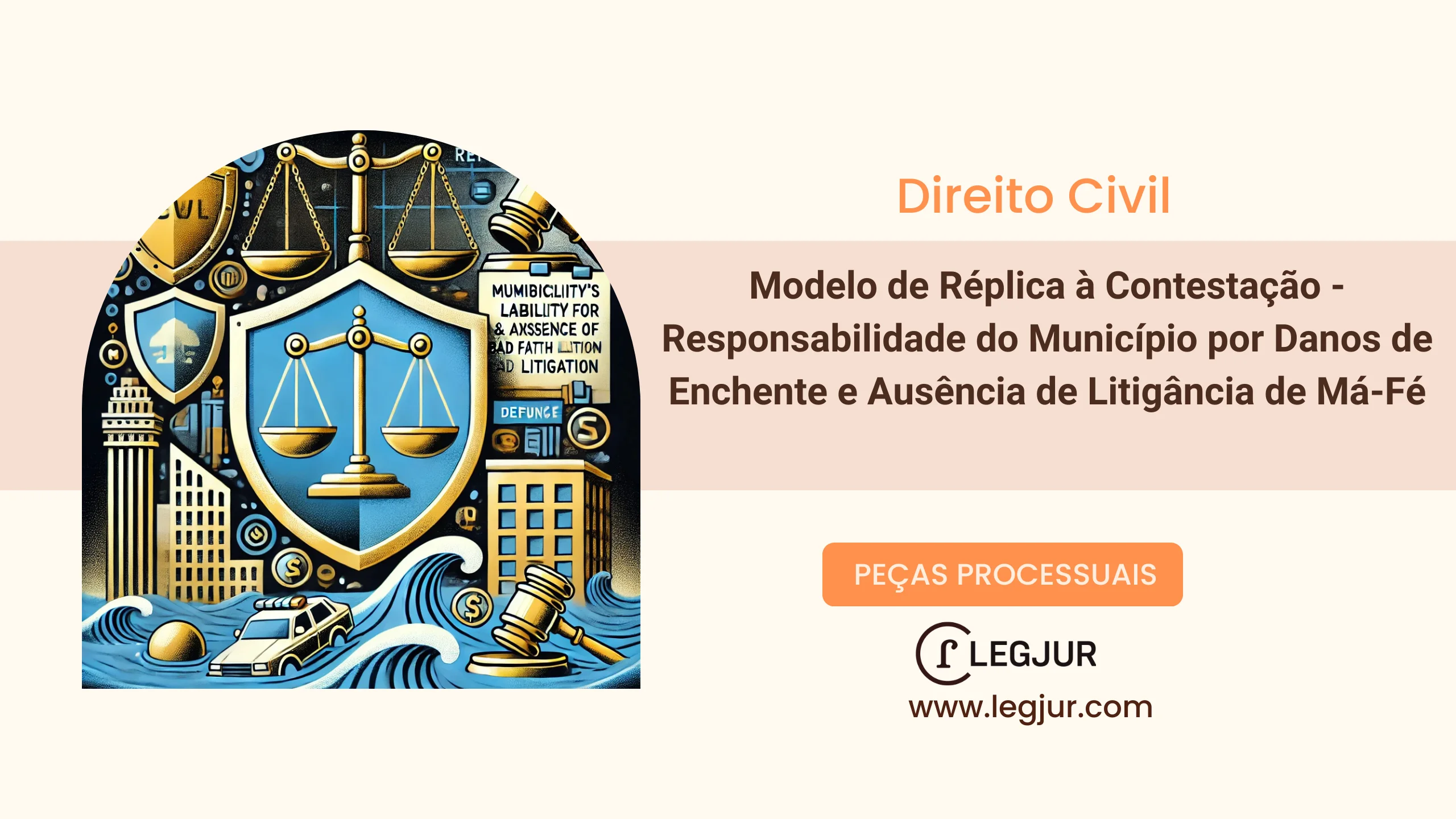 Modelo de Réplica à Contestação - Responsabilidade do Município por Danos de Enchente e Ausência de Litigância de Má-Fé