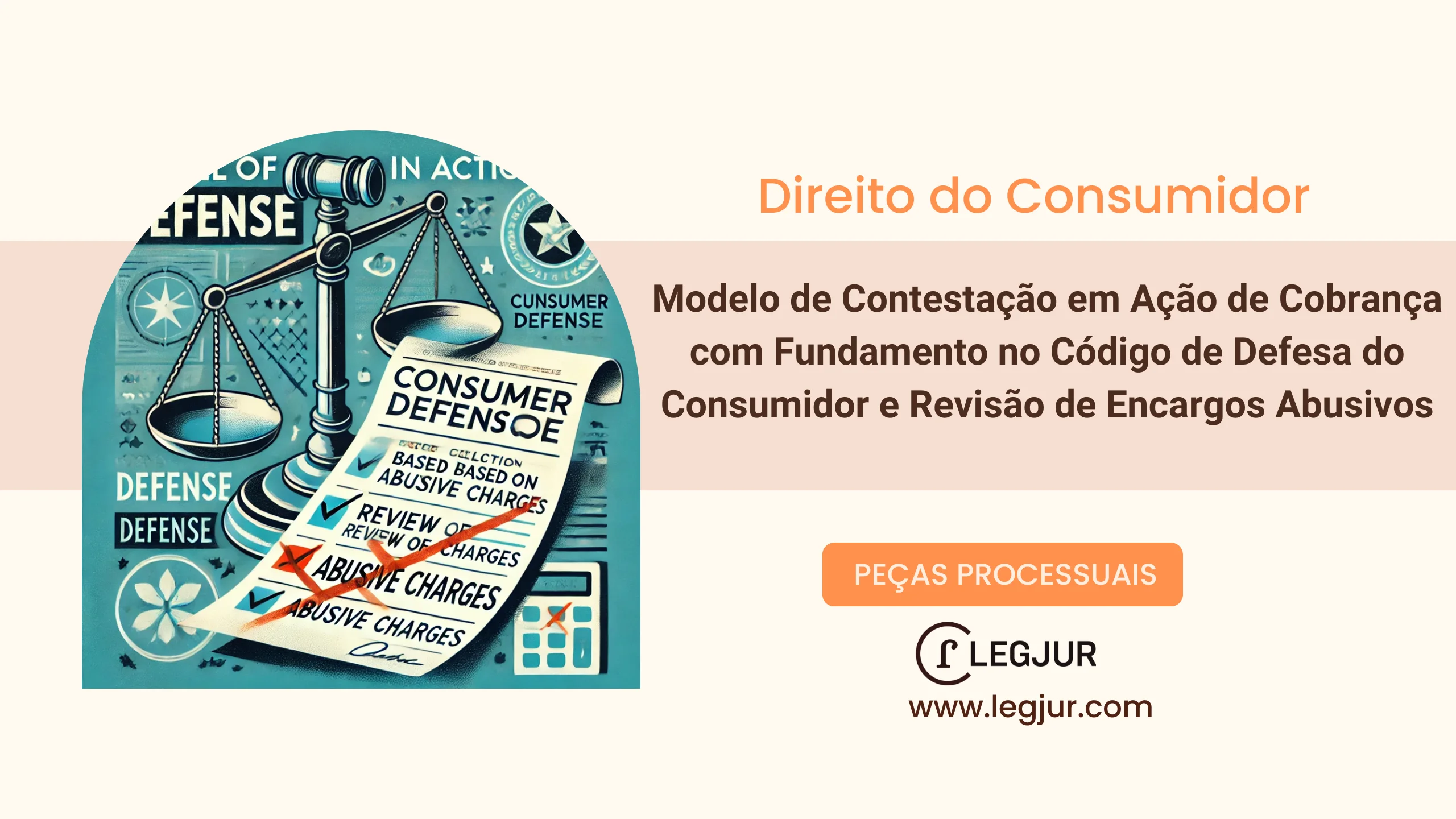 Modelo de Contestação em Ação de Cobrança com Fundamento no Código de Defesa do Consumidor e Revisão de Encargos Abusivos