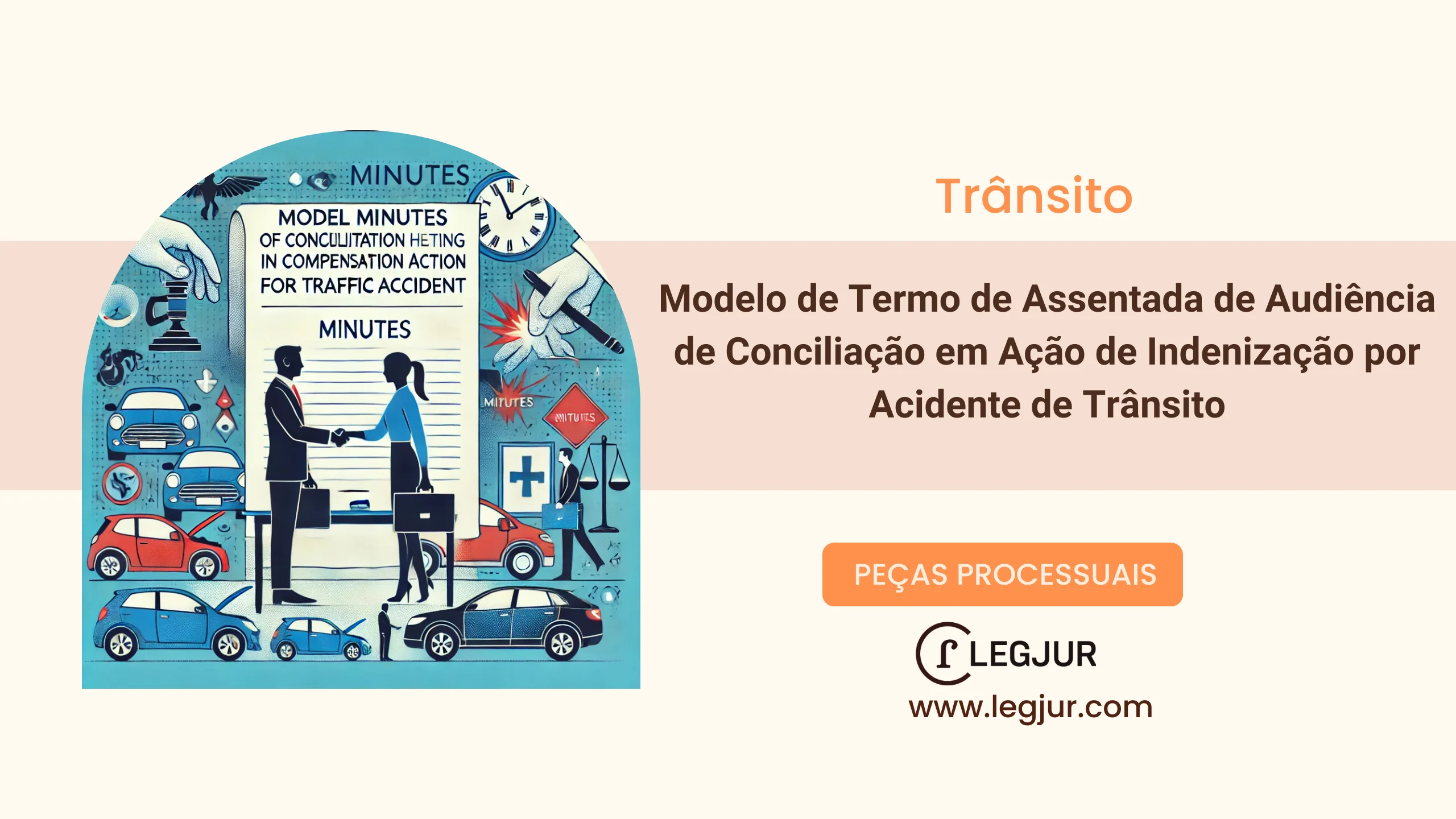 Modelo de Termo de Assentada de Audiência de Conciliação em Ação de Indenização por Acidente de Trânsito