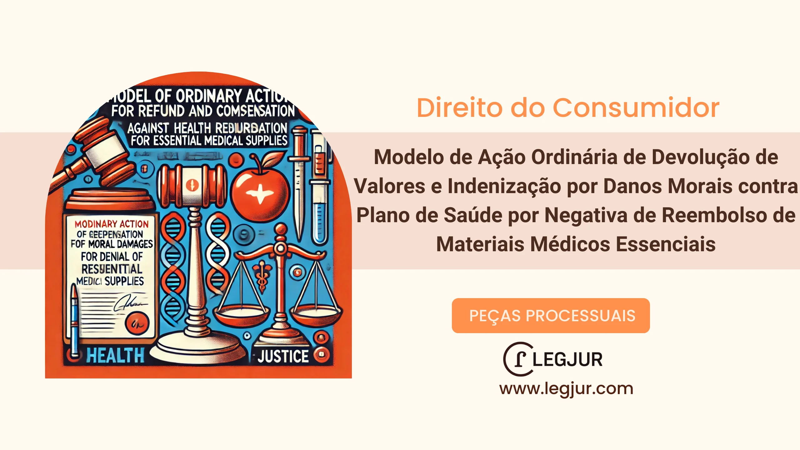 Modelo de Ação Ordinária de Devolução de Valores e Indenização por Danos Morais contra Plano de Saúde por Negativa de Reembolso de Materiais Médicos Essenciais