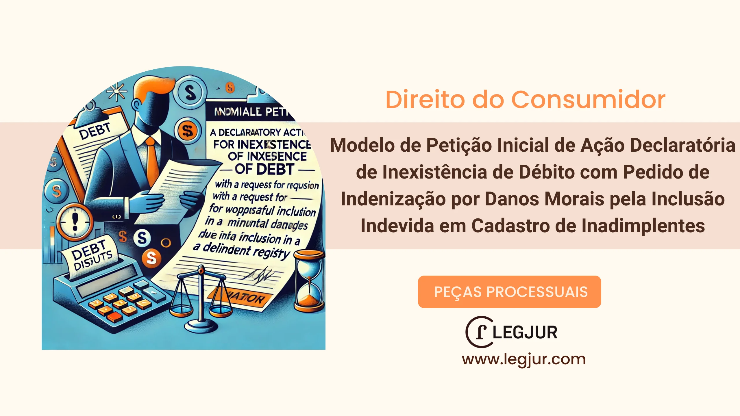 Modelo de Petição Inicial de Ação Declaratória de Inexistência de Débito com Pedido de Indenização por Danos Morais pela Inclusão Indevida em Cadastro de Inadimplentes