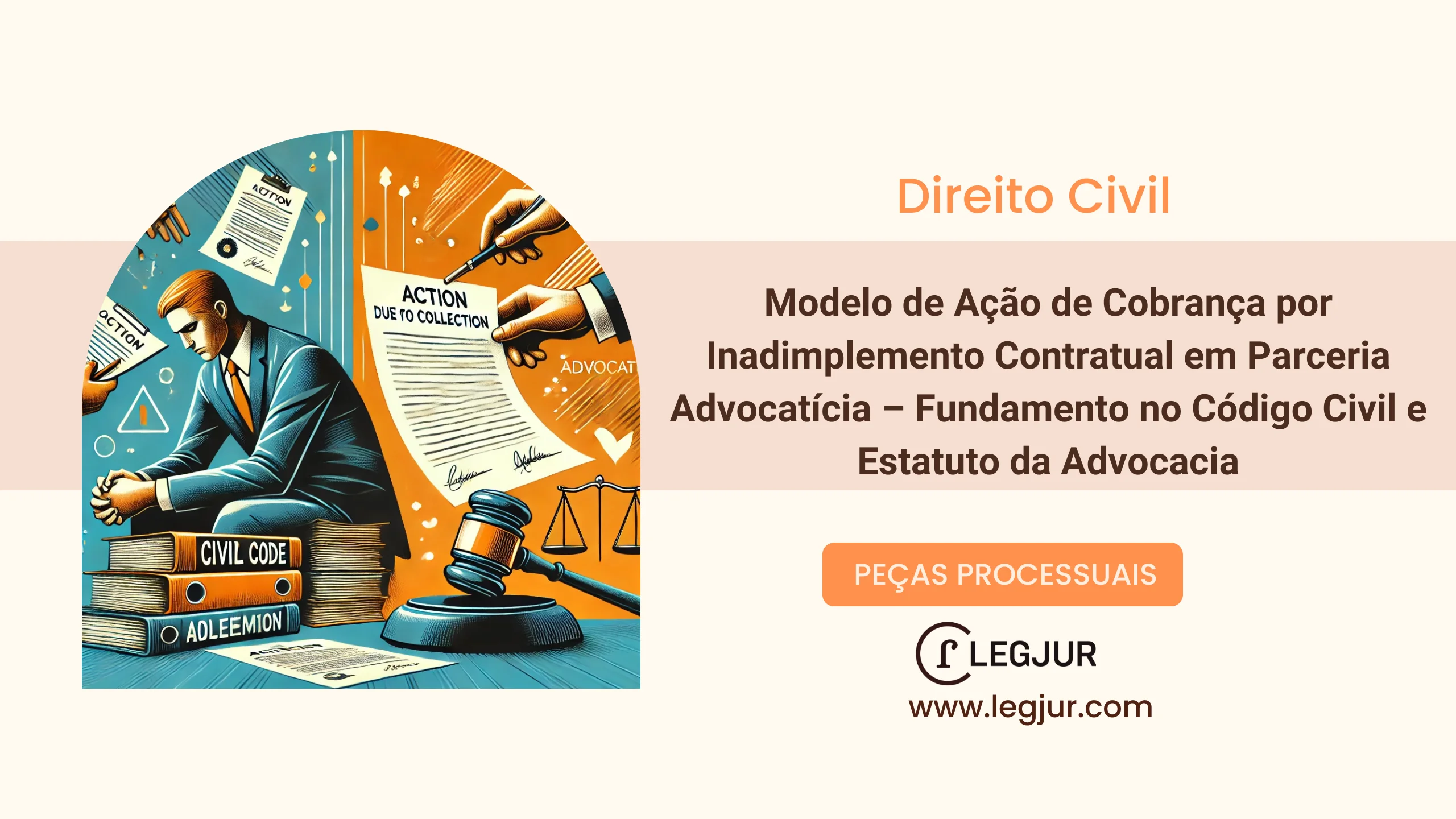 Modelo de Ação de Cobrança por Inadimplemento Contratual em Parceria Advocatícia – Fundamento no Código Civil e Estatuto da Advocacia