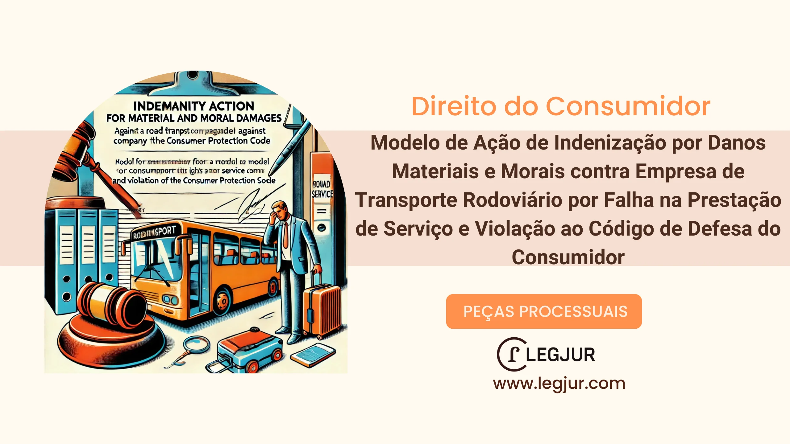 Modelo de Ação de Indenização por Danos Materiais e Morais contra Empresa de Transporte Rodoviário por Falha na Prestação de Serviço e Violação ao Código de Defesa do Consumidor