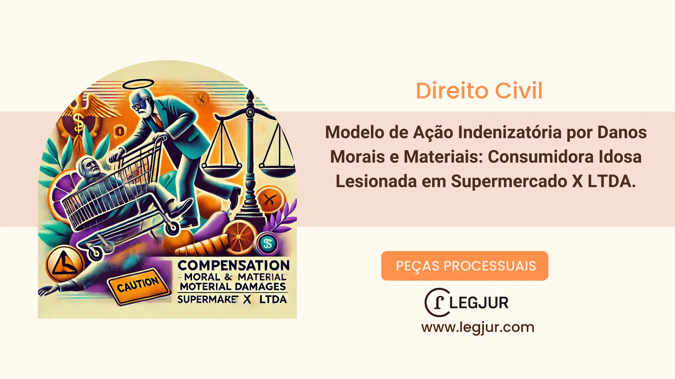 Modelo de Ação Indenizatória por Danos Morais e Materiais: Consumidora Idosa Lesionada em Supermercado X LTDA.