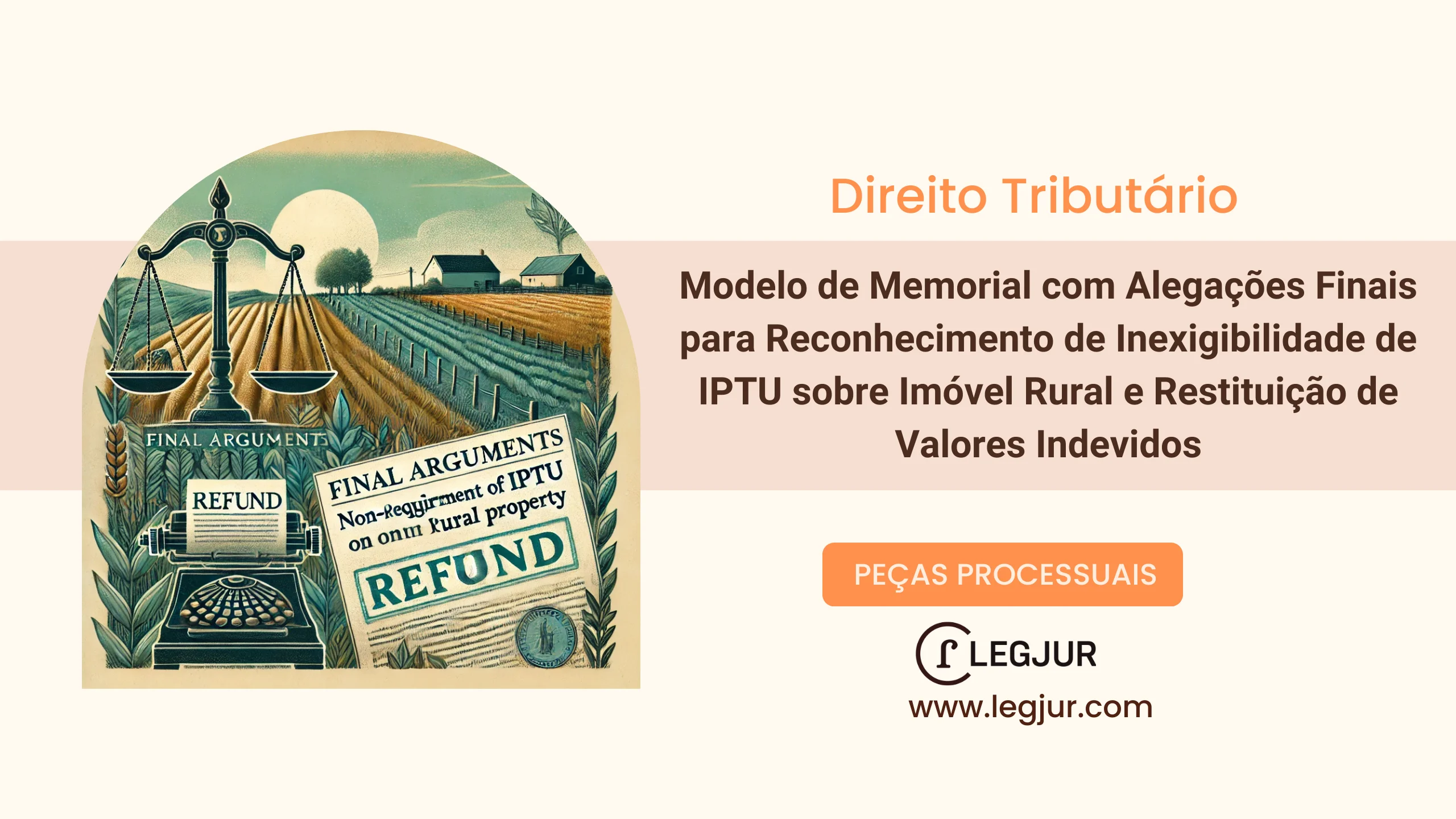 Modelo de Memorial com Alegações Finais para Reconhecimento de Inexigibilidade de IPTU sobre Imóvel Rural e Restituição de Valores Indevidos