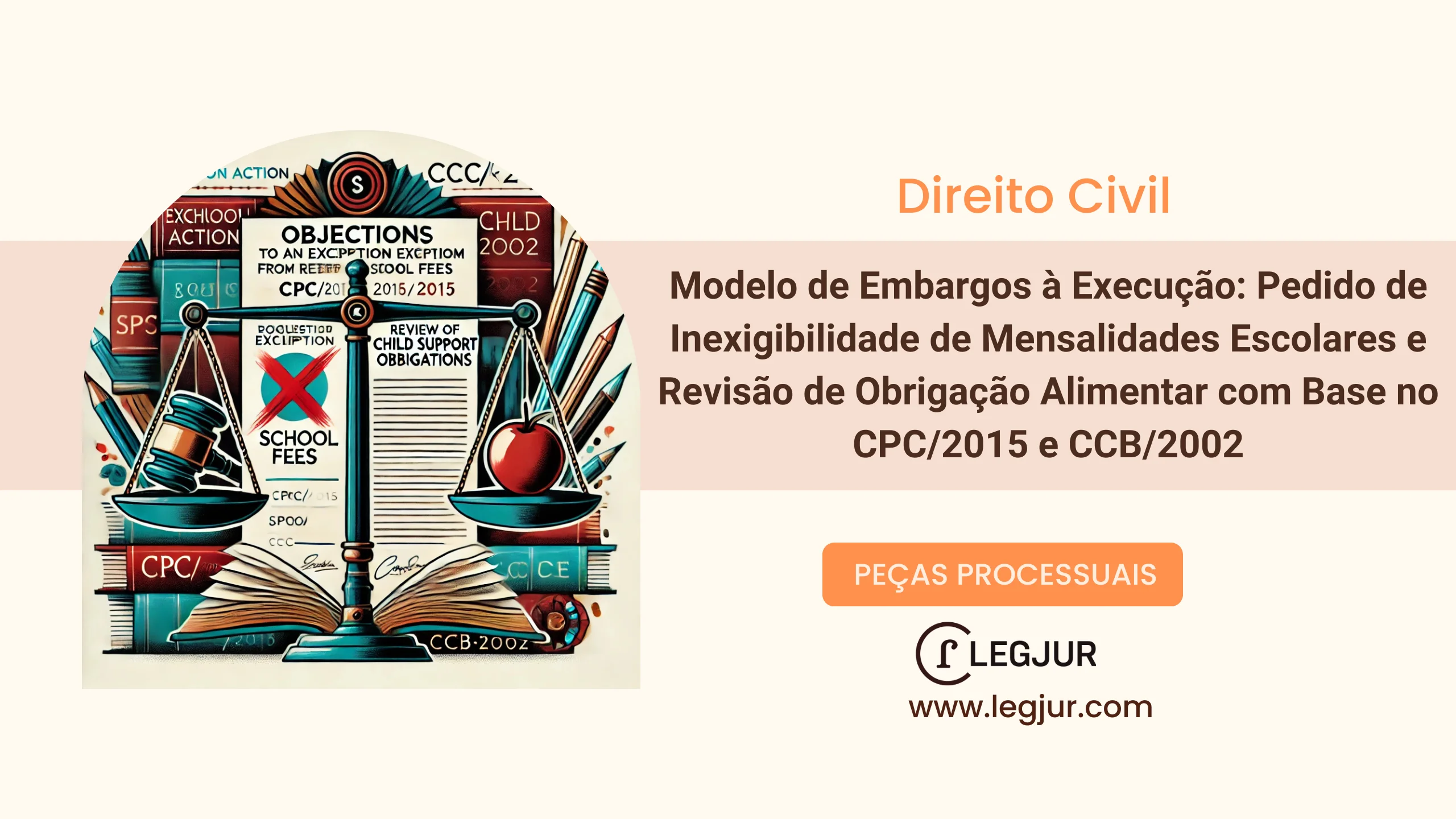 Modelo de Embargos à Execução: Pedido de Inexigibilidade de Mensalidades Escolares e Revisão de Obrigação Alimentar com Base no CPC/2015 e CCB/2002