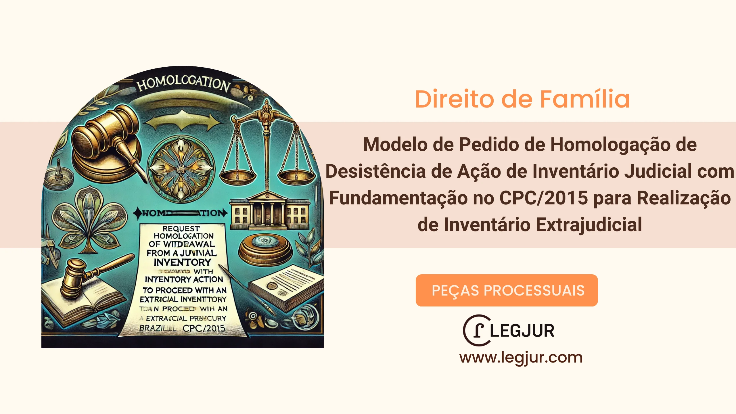 Modelo de Pedido de Homologação de Desistência de Ação de Inventário Judicial com Fundamentação no CPC/2015 para Realização de Inventário Extrajudicial